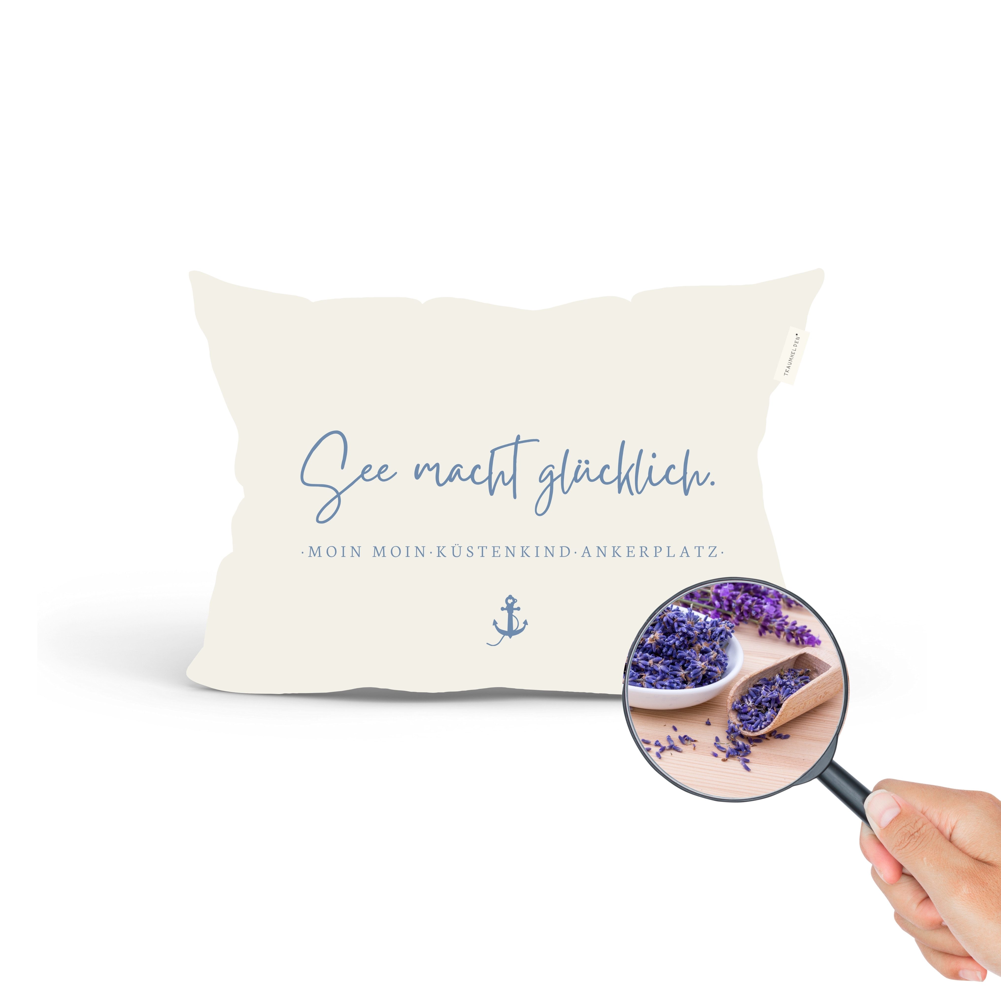 MTOnlinehandel Dekokissen TRAUMHELDEN Duftkissen Lavendel 30x20 cm, Geschenk für Frauen, Lavendelduft beruhigend und entspannend