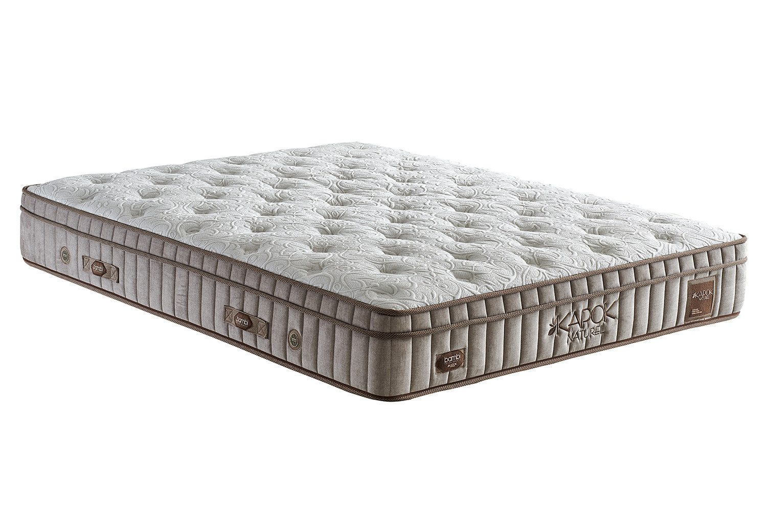 Taschenfederkernmatratze, Bambi Kapok Naturel, Matratze, Höhe 31 cm, H3 - Mittelfest, BAMBI YATAK, Hyper-Schaum, Hochdichter Stützschaum, Nanotechnologischer Strickstoff