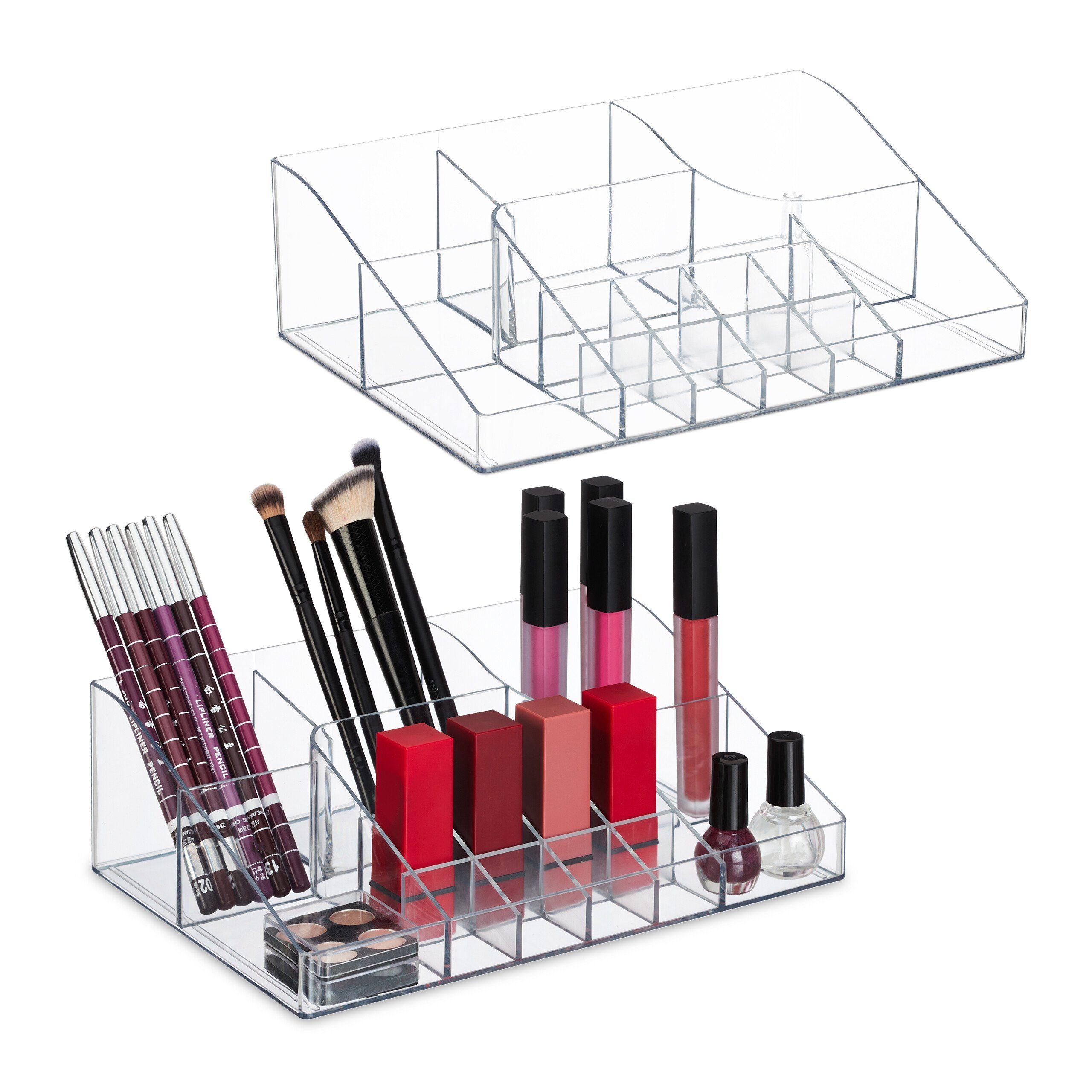 relaxdays Make-Up Organizer 2er Set, 2-tlg.
