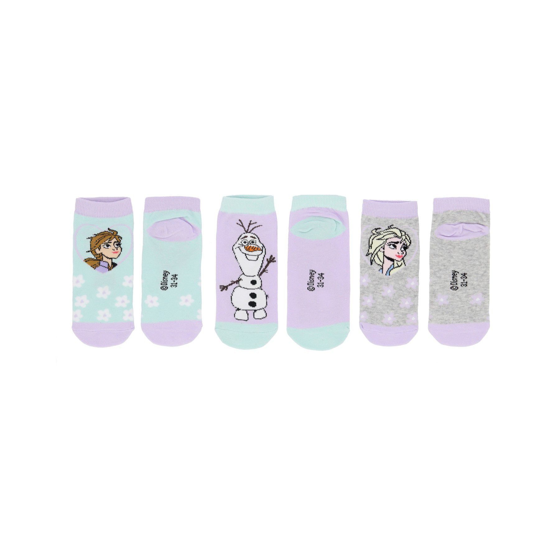Disney Frozen Sneakersocken 3er-Pack Sneakersocken – Bequeme Kindersocken für jeden Tag