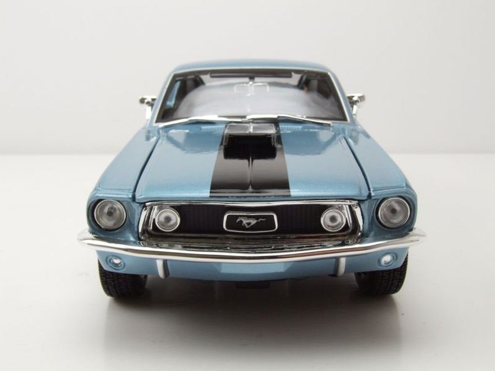 Maisto® Modellauto Ford Mustang GT Cobra Jet Fastback 1968 blau metallic, Maßstab 1:18