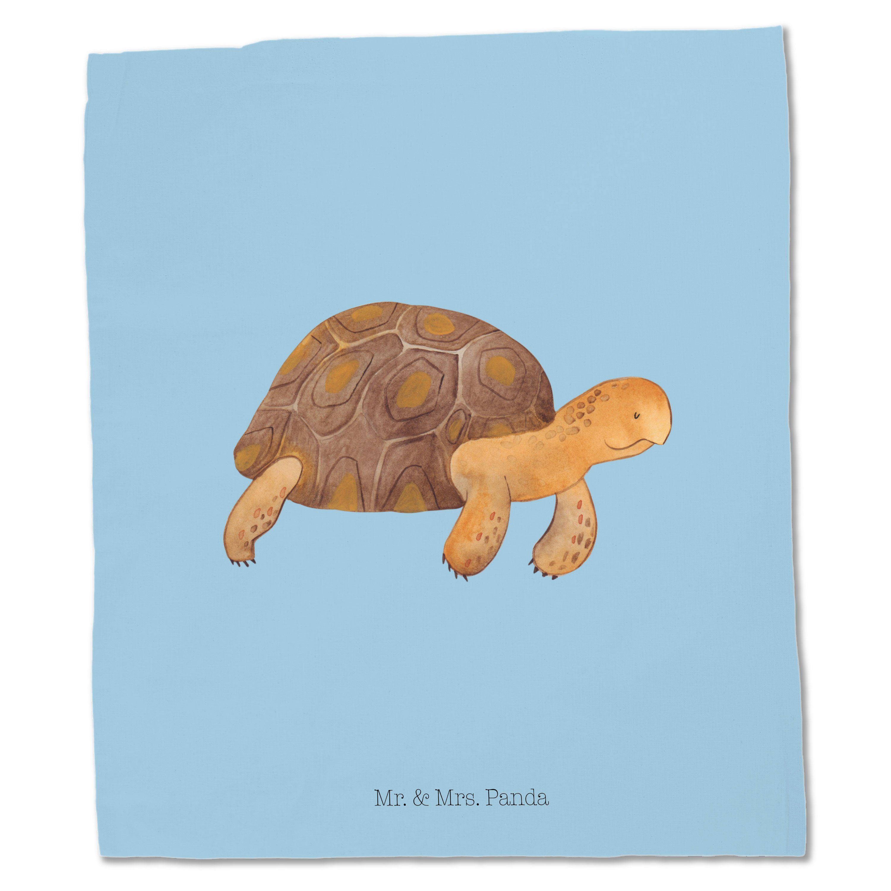 Mr. & Mrs. Panda Blau - St - Lieblingsmensch, marschiert Schildkröte Tragetasche (1-tlg) Geschenk, Pastell