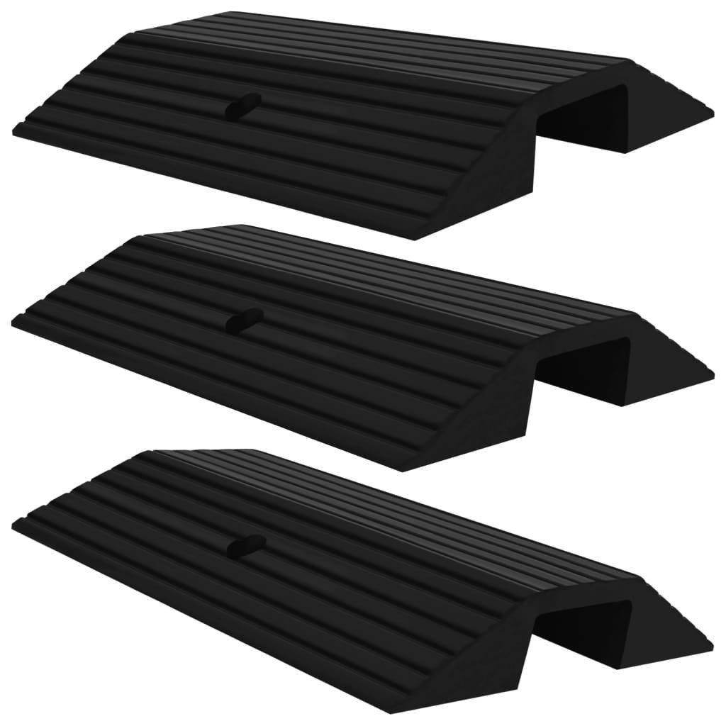 vidaXL Parkschwelle 49 x 40 x 8 cm Brückenschwellenrampen 3 Stk 49x39x7,5 cm Gummi