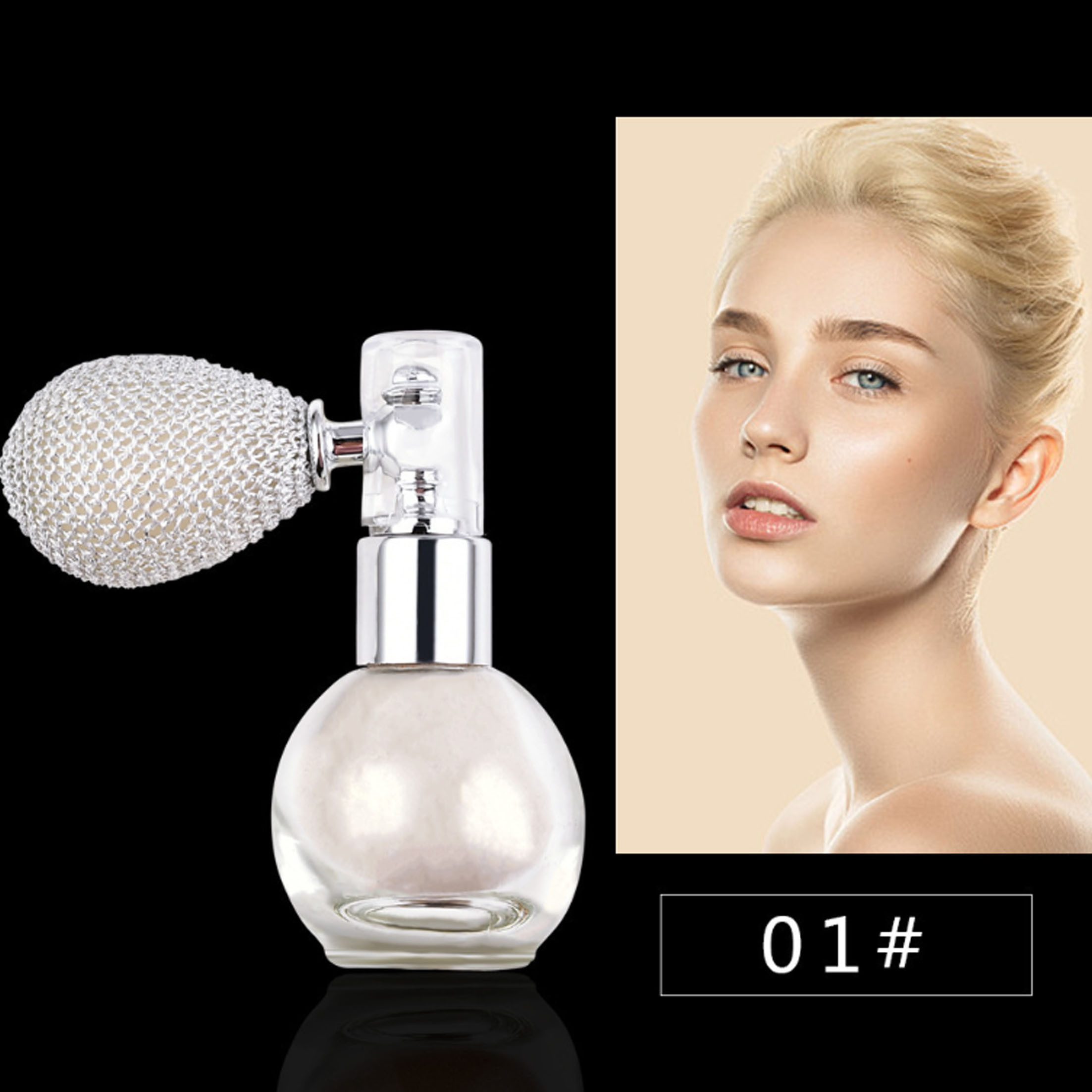 KINSI Bronzer-Puder Glitzerpuder,Körper Highlight,die Haut aufhellen, Party-Kosmetik, Party-Makeup, Haar-Glanzspray, Glitzerpuder für Gesicht und Körper