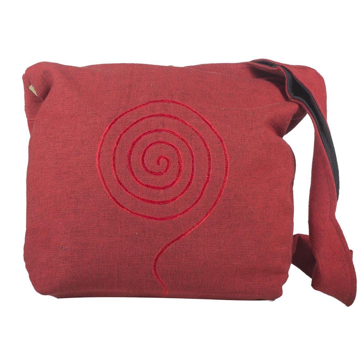Vishes Shopper Umhängetasche mit aufgestickter Spirale, Beuteltasche, Einkaufstasche, Hippie Style