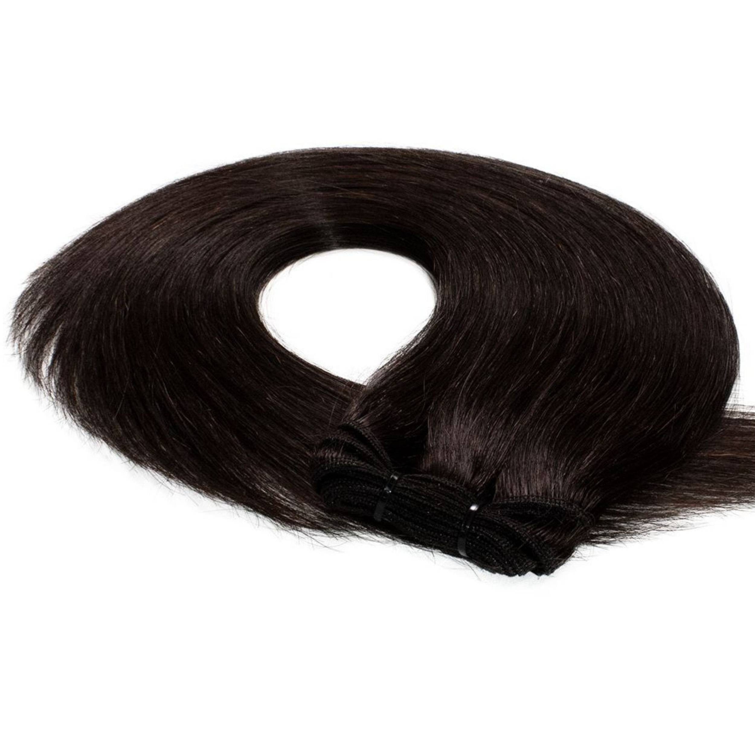hair2heart Echthaar-Extension Premium Echthaartresse #6/3 Dunkelblond Gold 40cm