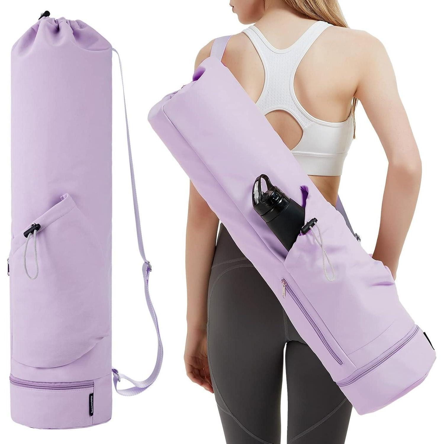 Yogatasche Yogatasche Damen Sporttasche Verstellbarer Schultergurt Nassfach Lila