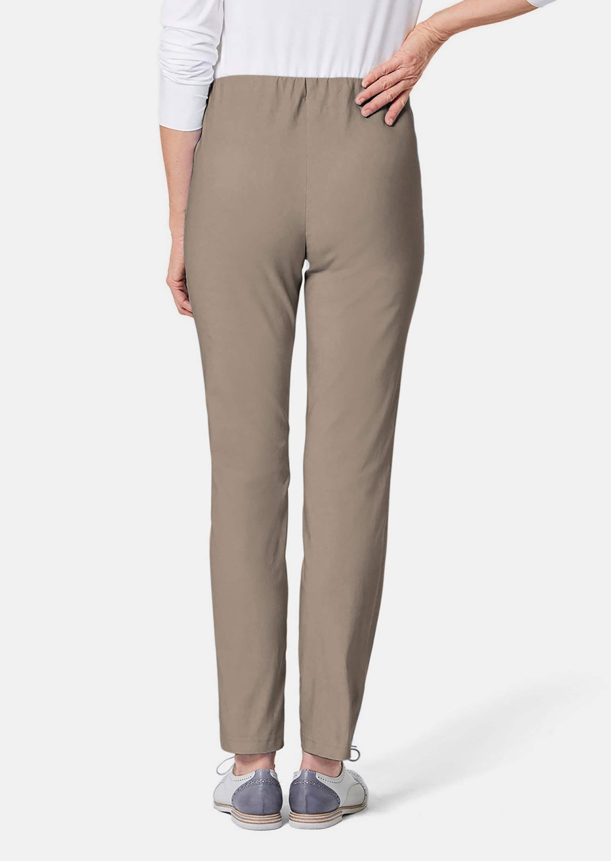 GOLDNER Stoffhose Kurzgröße: Schlupfhose LOUISA mit Steppnähten Komfortable Stretchhose, Slim Fit, mit Taschen