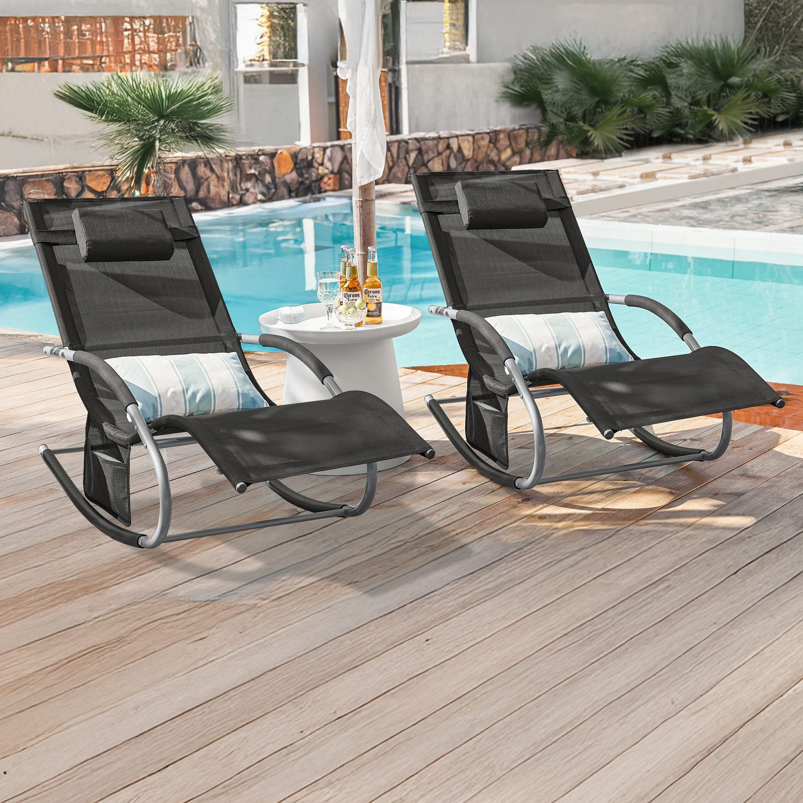 SoBuy Gartenliege OGS28x2, 2 st, Sonnenliege günstig online kaufen