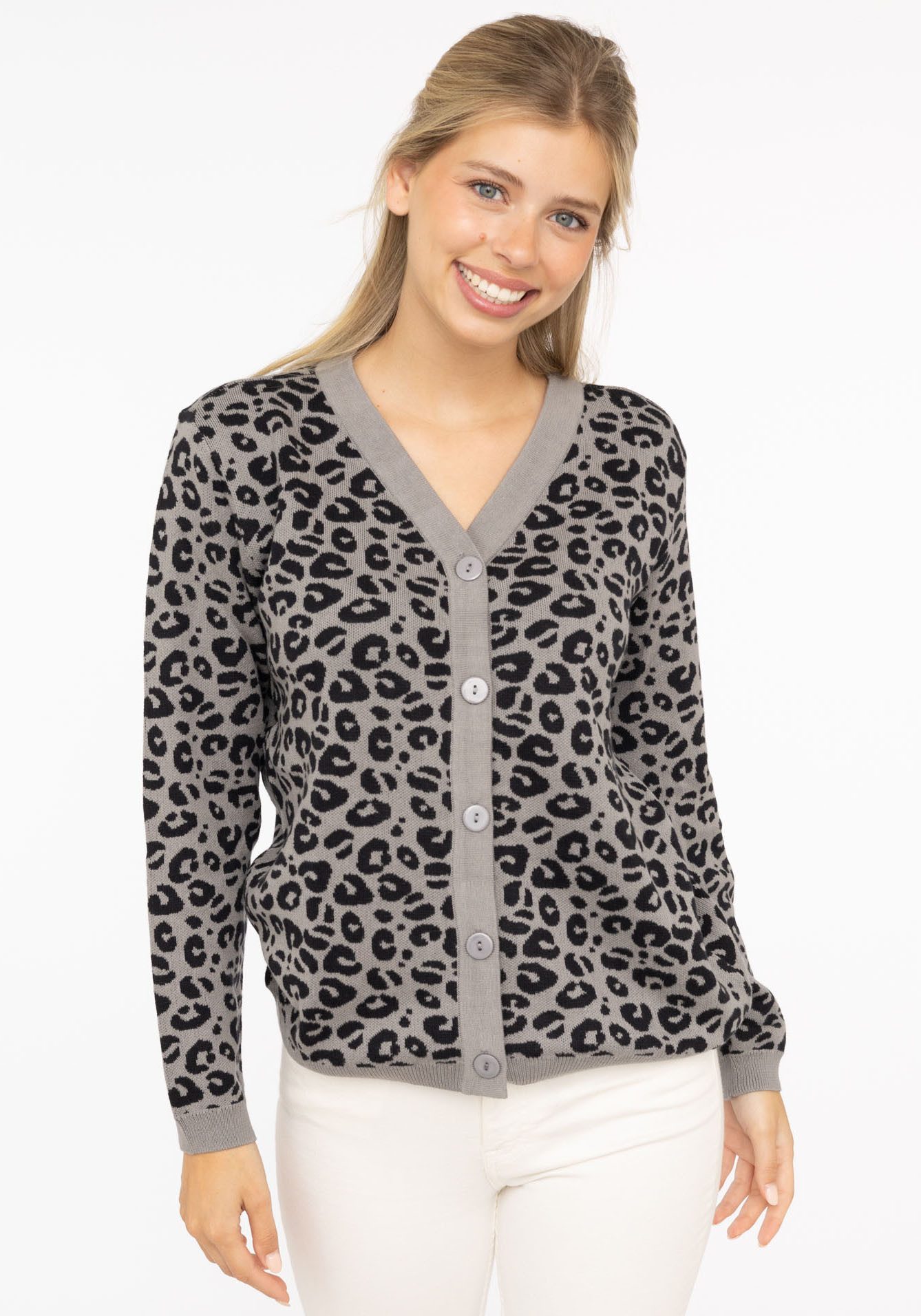 Zwillingsherz Strickjacke "Gestrickter-Leo" mit Knöpfen, mit Leomuster aus günstig online kaufen