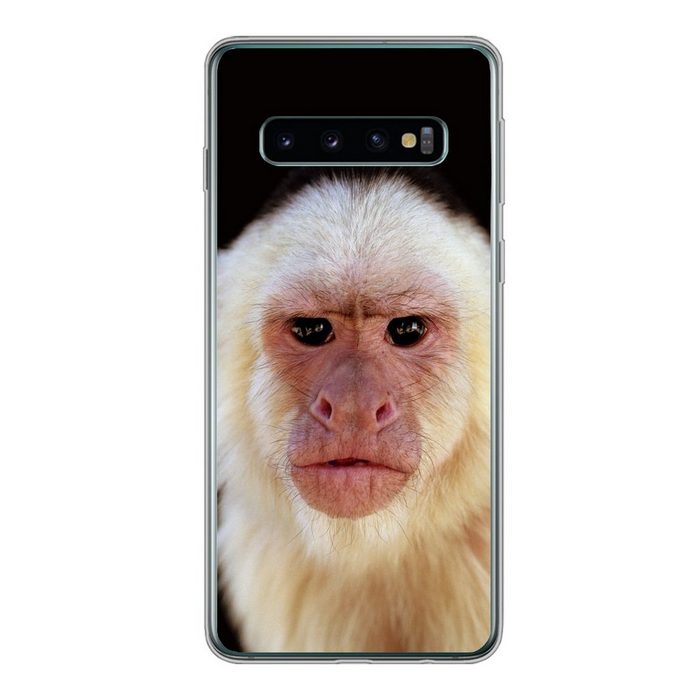 MuchoWow Handyhülle Affe - Fell - Schwarz Phone Case Handyhülle Samsung Galaxy S10 Silikon Schutzhülle