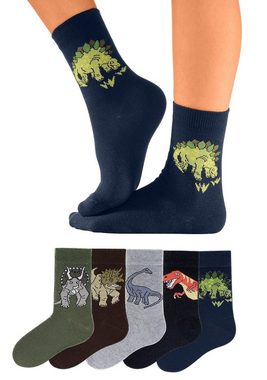 H.I.S Socken (5-Paar) mit Dinosauriermotiven