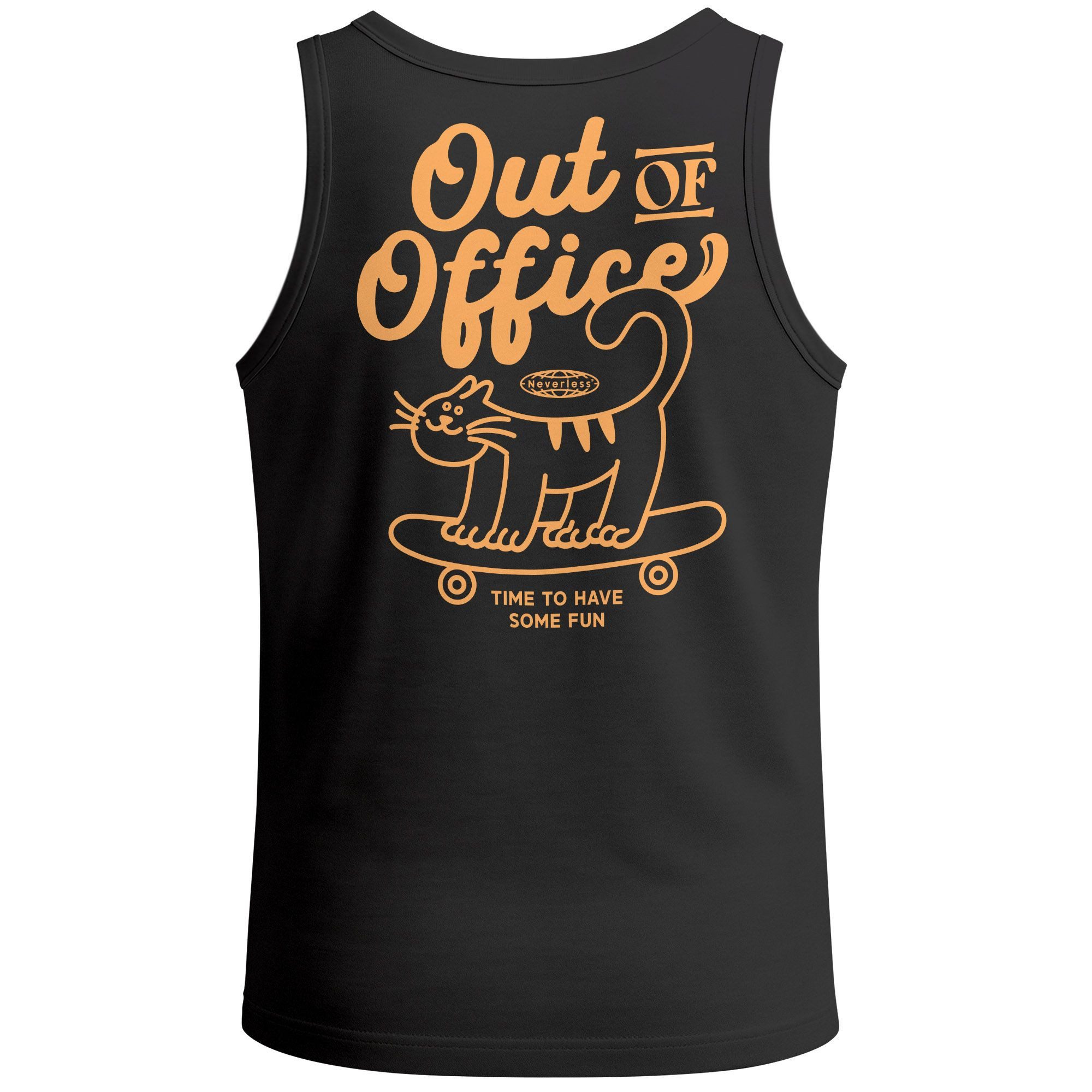 Tanktop Herren Tank-Top Backprint Out of Office Statement Print Grafikshirt