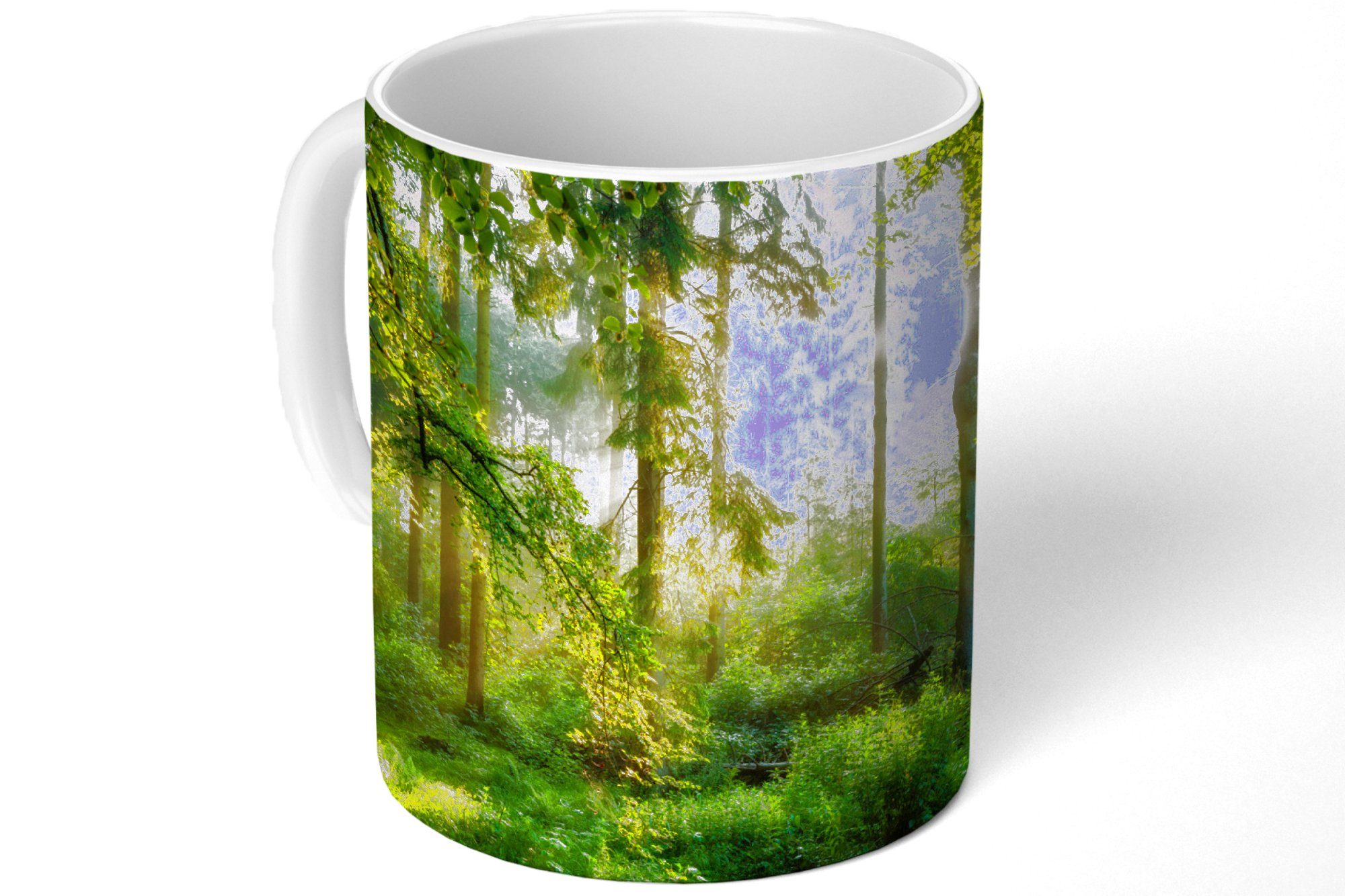 Bäume, MuchoWow Tasse - - Becher, Geschenk Kaffeetassen, Wald Teetasse, Teetasse, Keramik, Sonne
