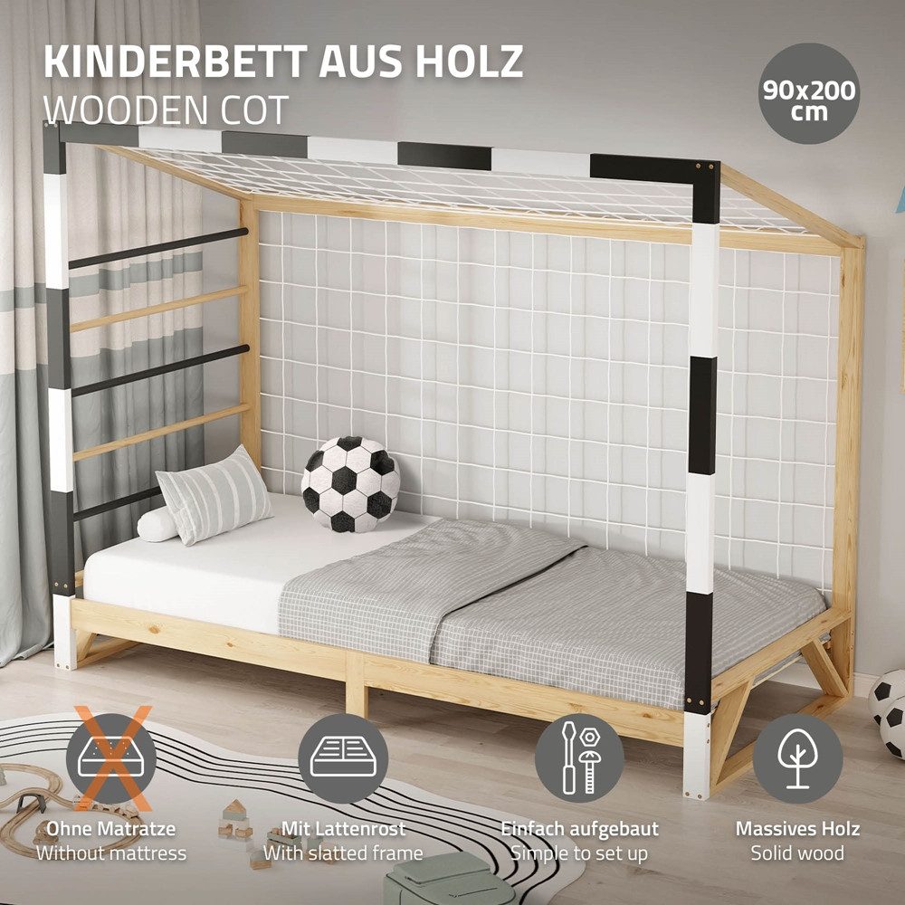 ML-DESIGN Kinderbett Kinderbett Fußballtor Holzbett mit günstig online kaufen