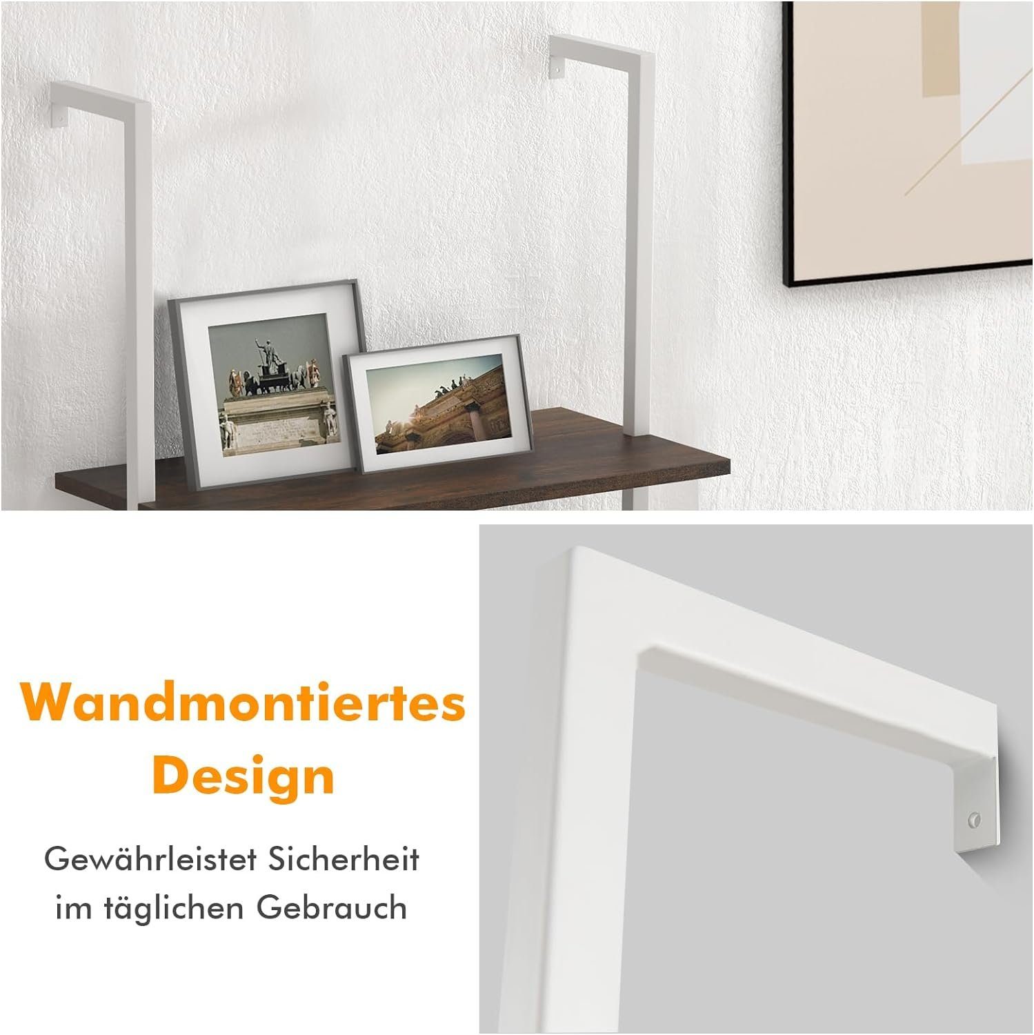 KOMFOTTEU Leiterregal Wandregal, mit 5 Ebenen