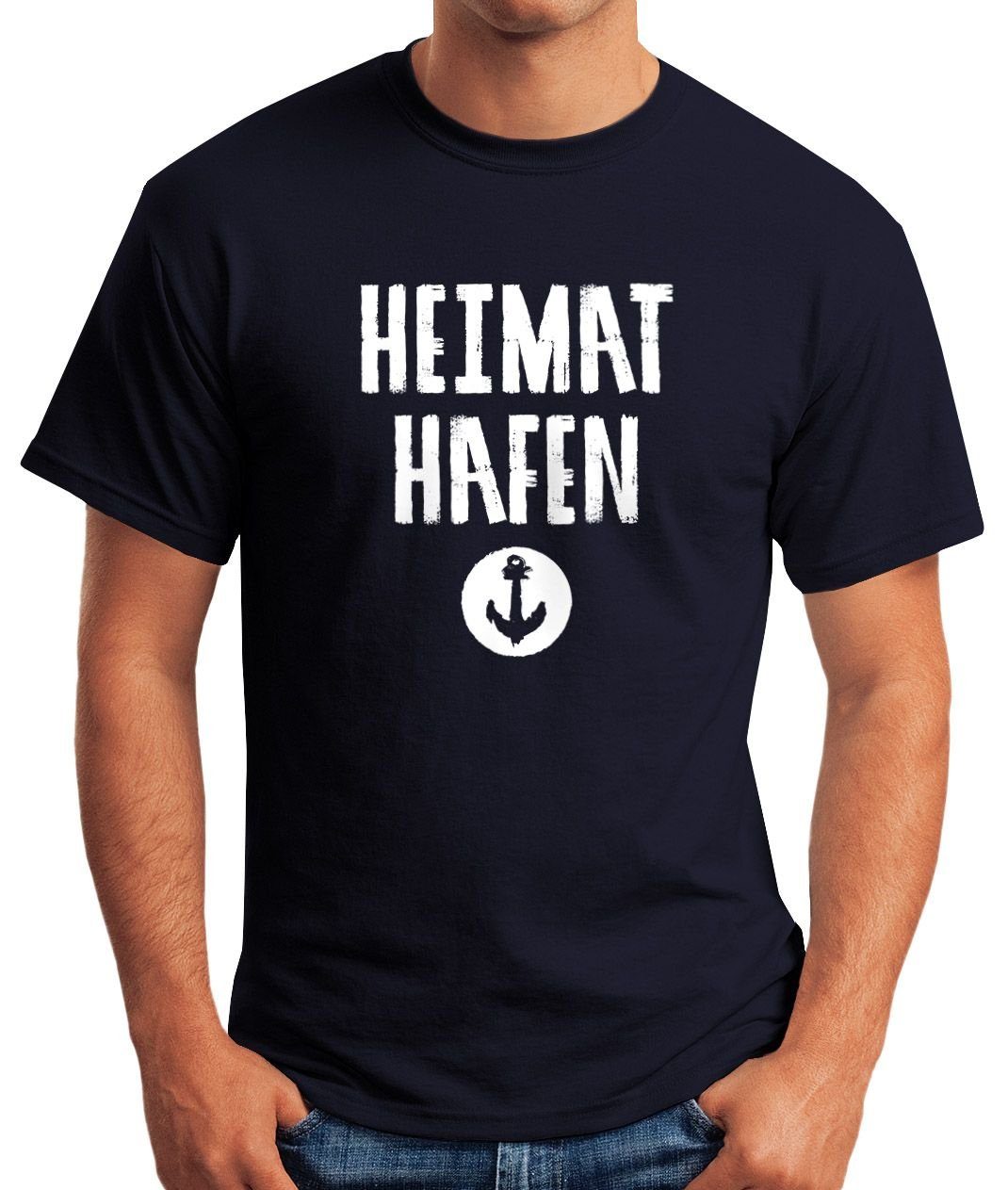 MoonWorks Print-Shirt Herren T-Shirt Heimathafen Anker günstig online kaufen