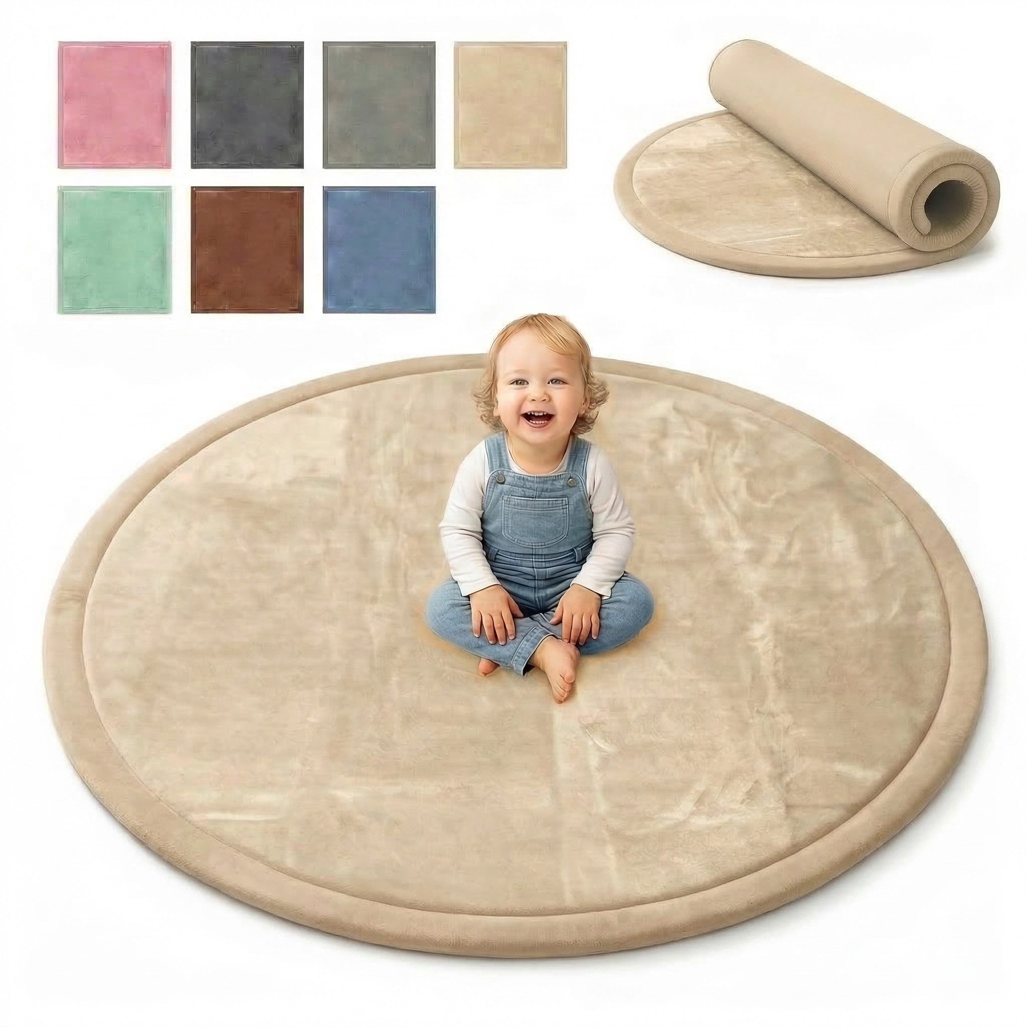 BabyBeFun Spielmatte [Extra Weich] 3cm dicke Krabbelmatte Baby, hochwertiger Memory-Schaum, Rutschfest, Deutsche Marke