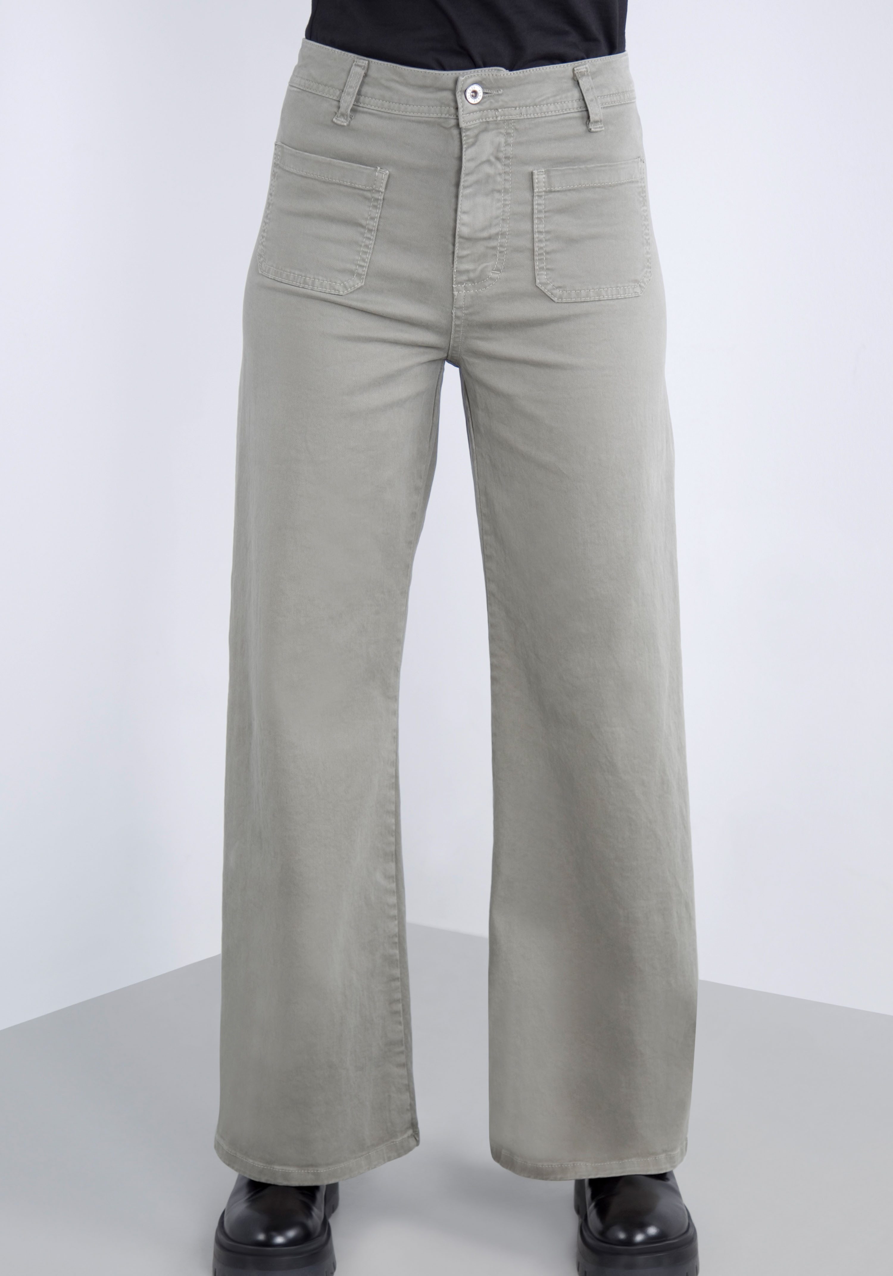 Please Jeans Schlaghose aus hochwertigem Baumwollmix günstig online kaufen