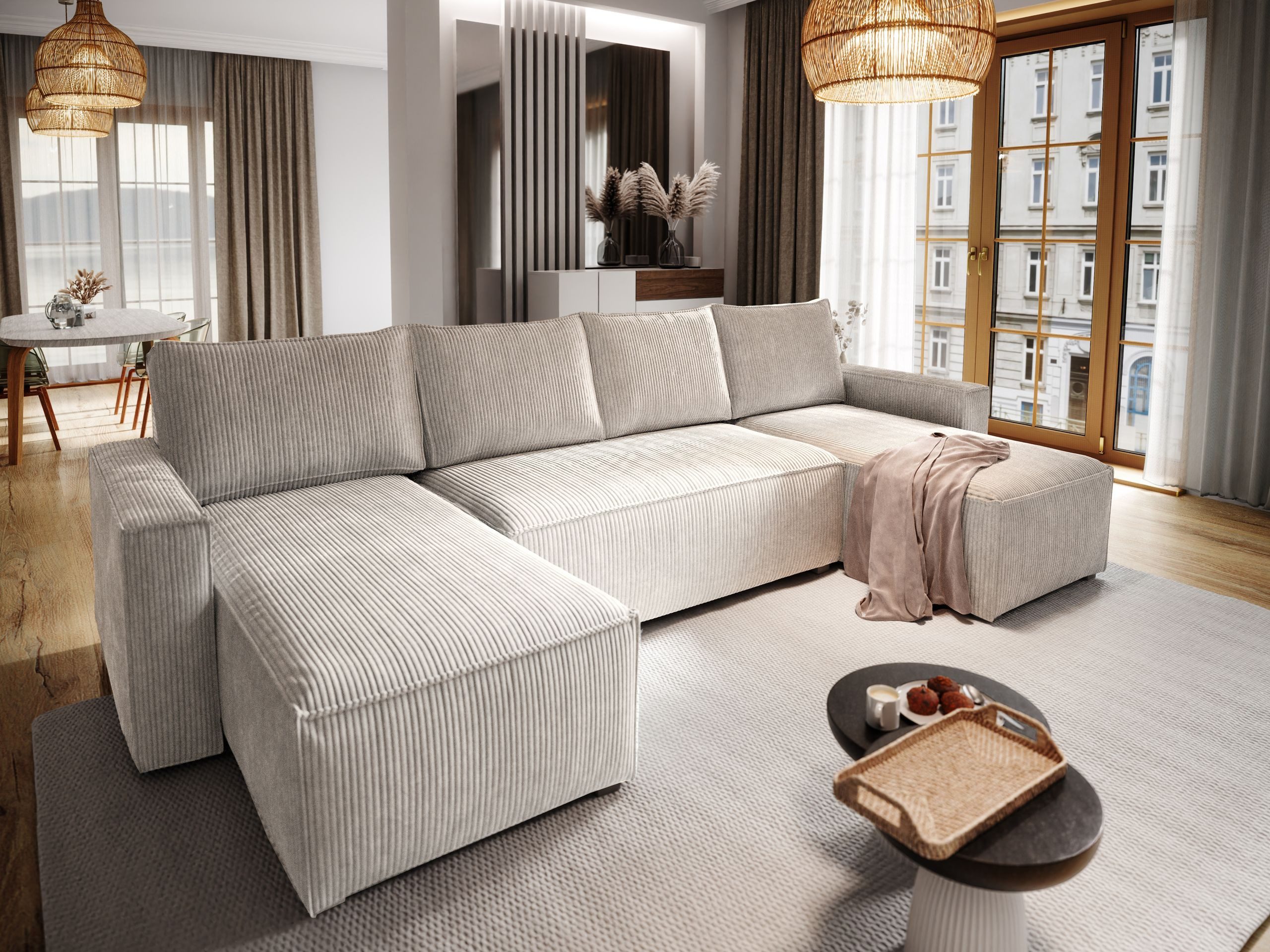 Masseno Ecksofa ASPRA mit Schlaffunktion U-Form, günstig online kaufen