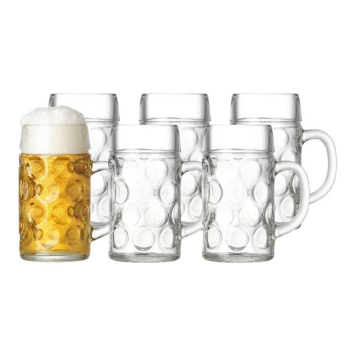 Ritzenhoff & Breker Bierkrug JUPP Maßkrug Bierkrüge 1000 ml 6er Set Glas