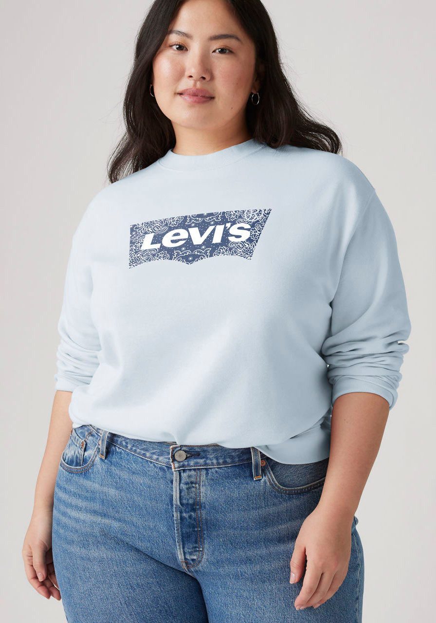Levi's® Plus Sweatshirt PL GR EVERYDAY CREW mit Batwing-Logo mit Rosenprint günstig online kaufen
