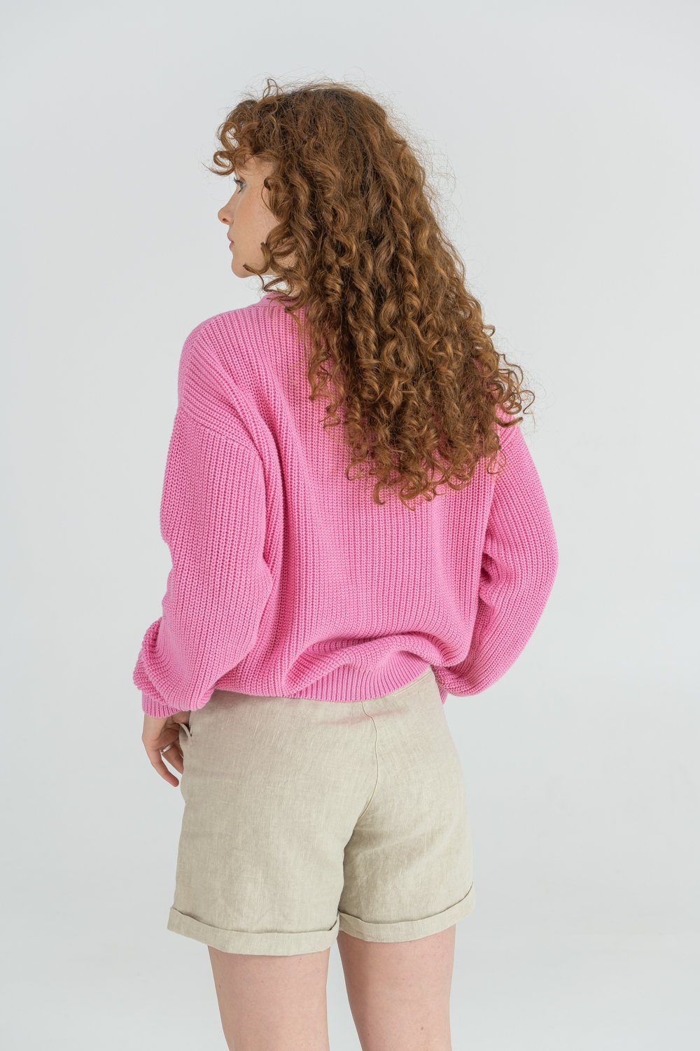 Kurze MINE Pink Bio-Baumwolle aus OF Strickjacke Strickjacke STORY