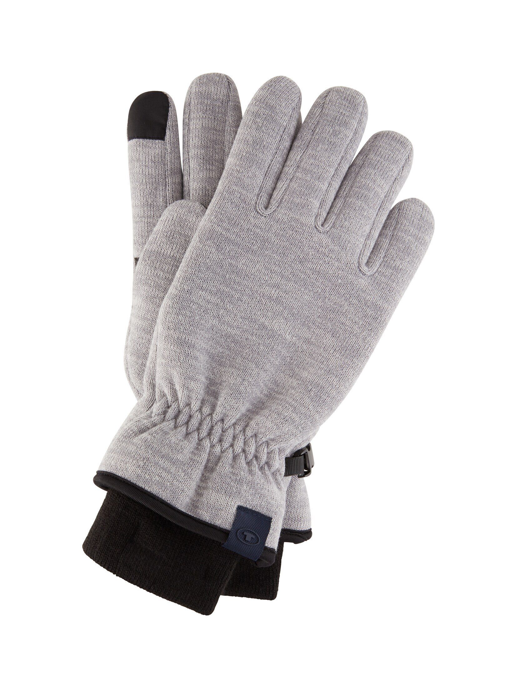 TOM TAILOR Lederhandschuhe Handschuhe in Melange Optik Grey Heather Melange