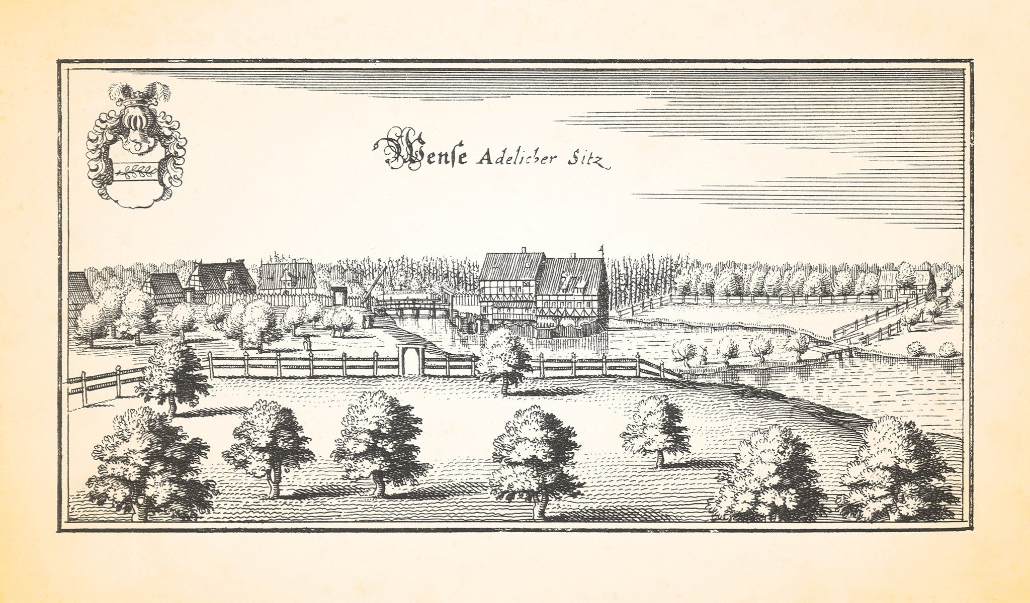 Kunstdruck Wense adelicher Sitz Adelssitz Topographia Braunschweig Lüneburg Meria