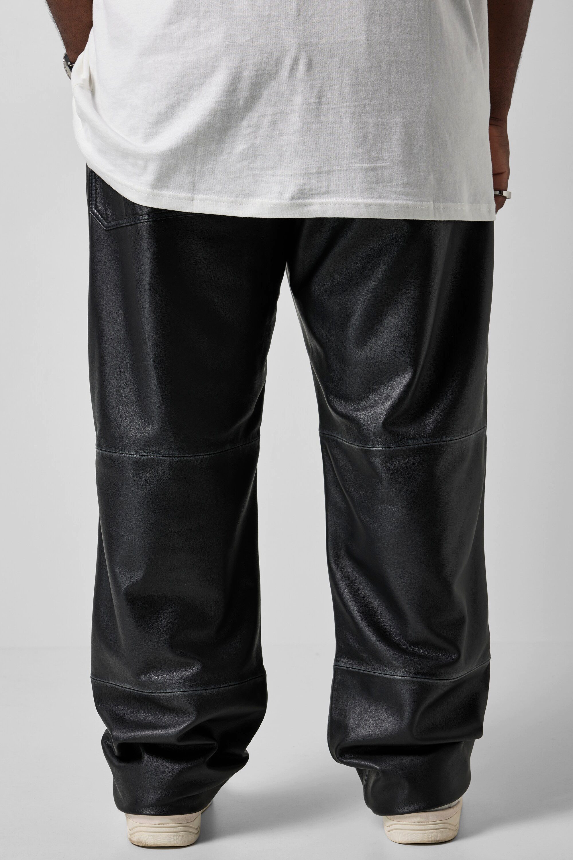 STHUGE Lederhose Lederhose Leder Baggy Fit große Gesäßtaschen
