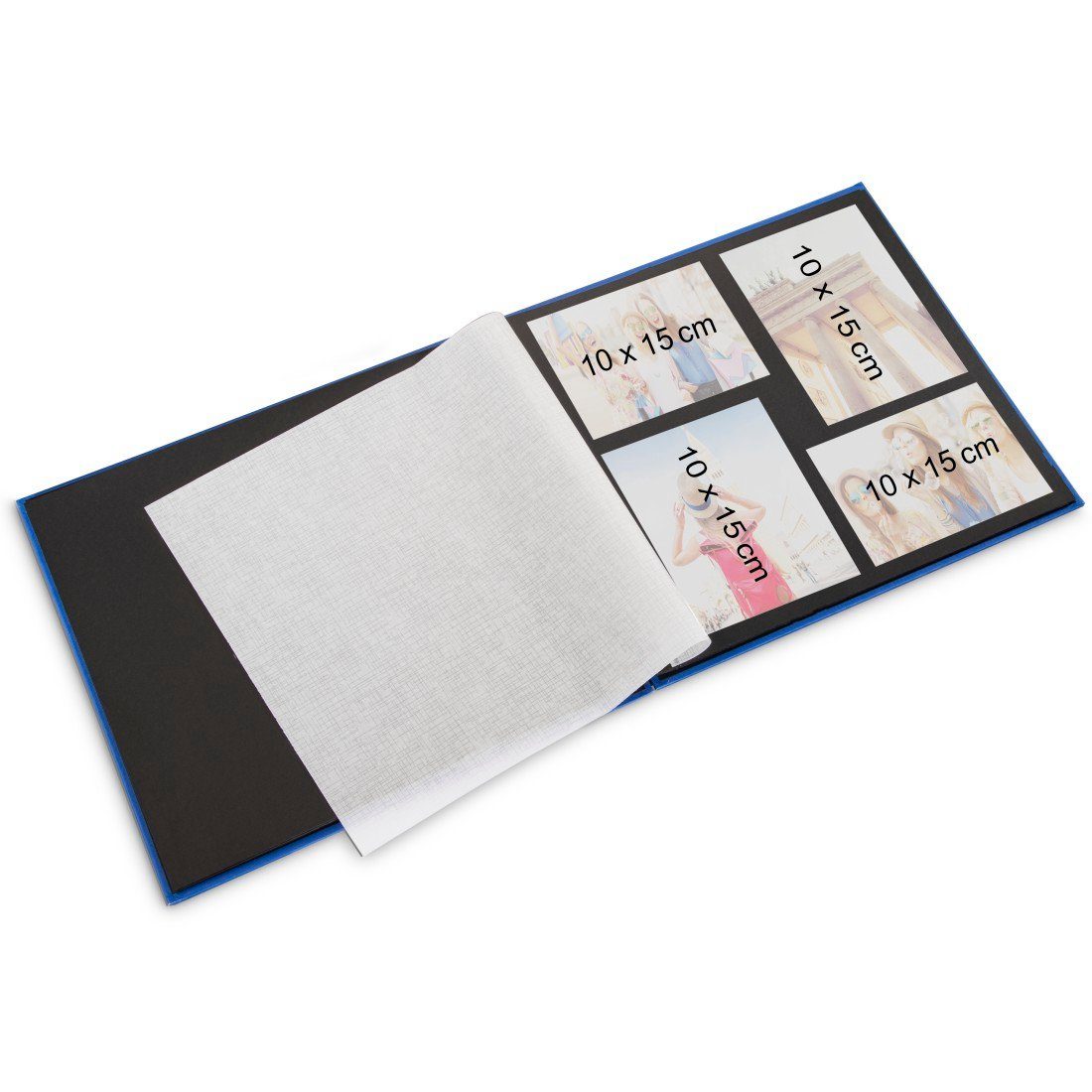 Hama Fotoalbum 28x24 cm (spiraal album met 50 witte pagina's, fotoboek met pergamijn-scheidingsbladen, album om in te plakken en zelf vorm te geven), geel