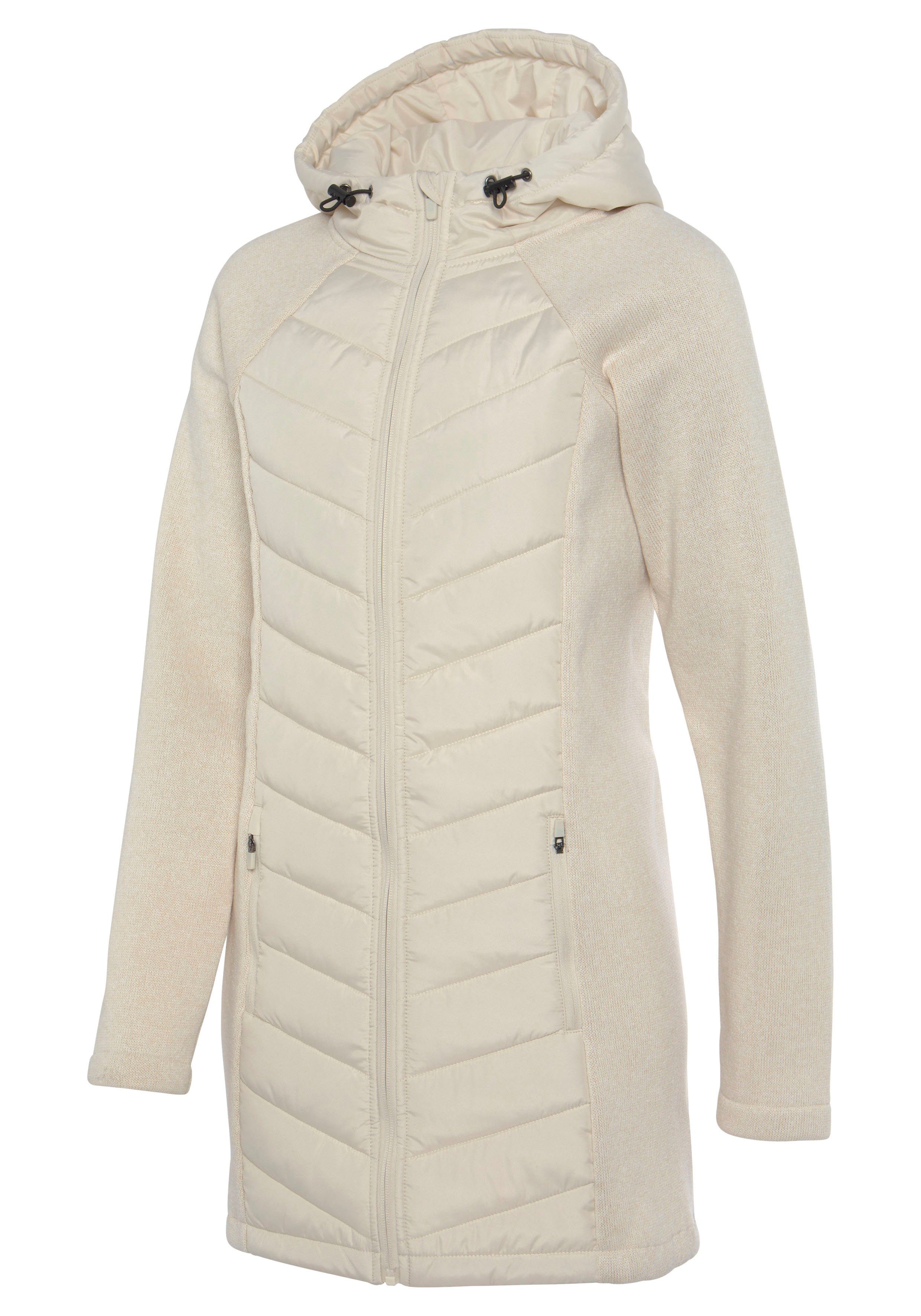 Vivance Steppjacke mit beige Strickfleece-Ärmeln