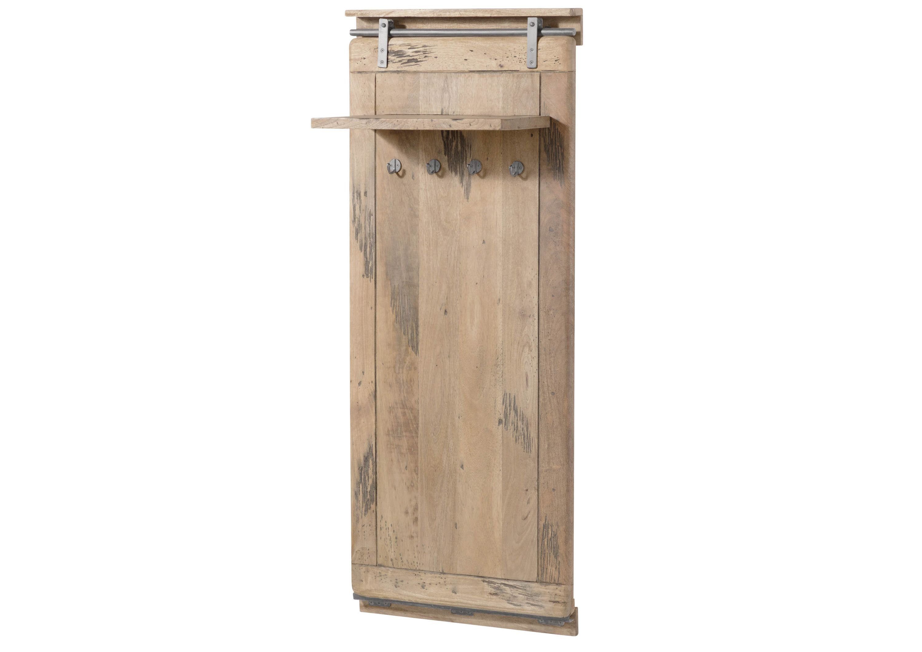 Massivmoebel24 Wandgarderobe (Wandgarderobe Mango 59x32x145 whitewash günstig online kaufen