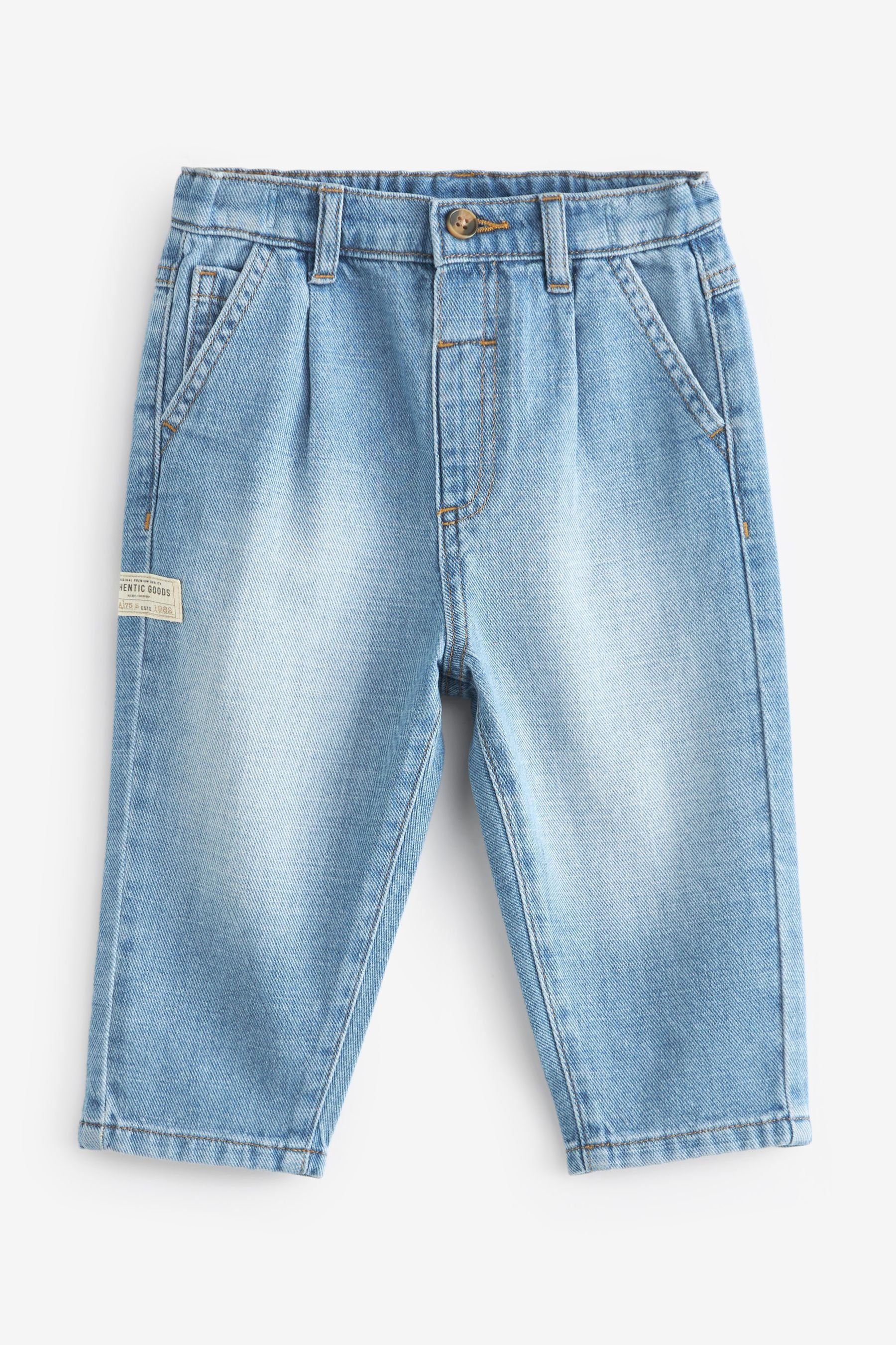 5-Pocket-Jeans Jeans mit Bundfalten aus 100 % Baumwolle