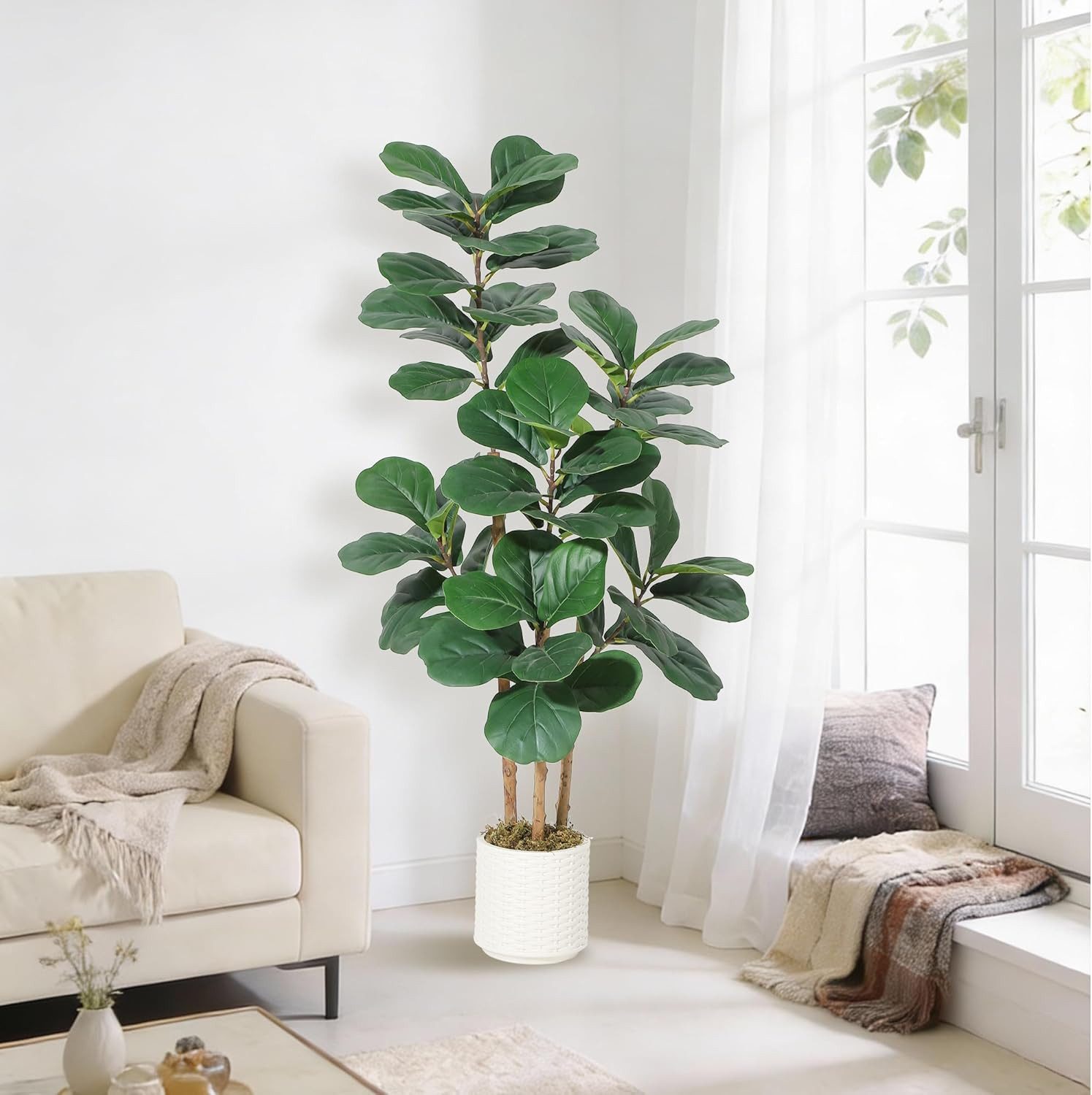 Kunstbaum Künstliche Geigenfeige, Kunstpflanzen,künstlicher Baum 152/182/21 günstig online kaufen