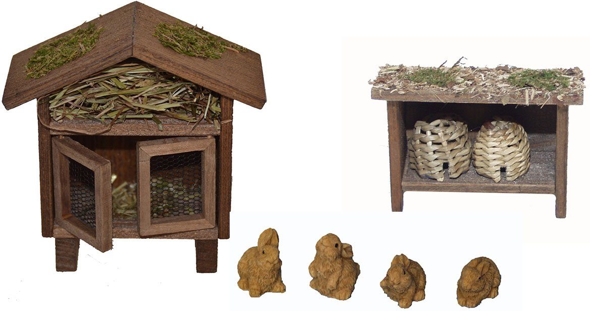 Alfred Kolbe Krippen-Zubehör Weihnachtsdeko (Set, 6tlg), Hasenstall mit 4 H günstig online kaufen