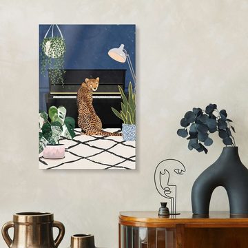 Posterlounge XXL-Wandbild Sarah Manovski, Gepard im Klavierzimmer, Wohnzimmer Illustration