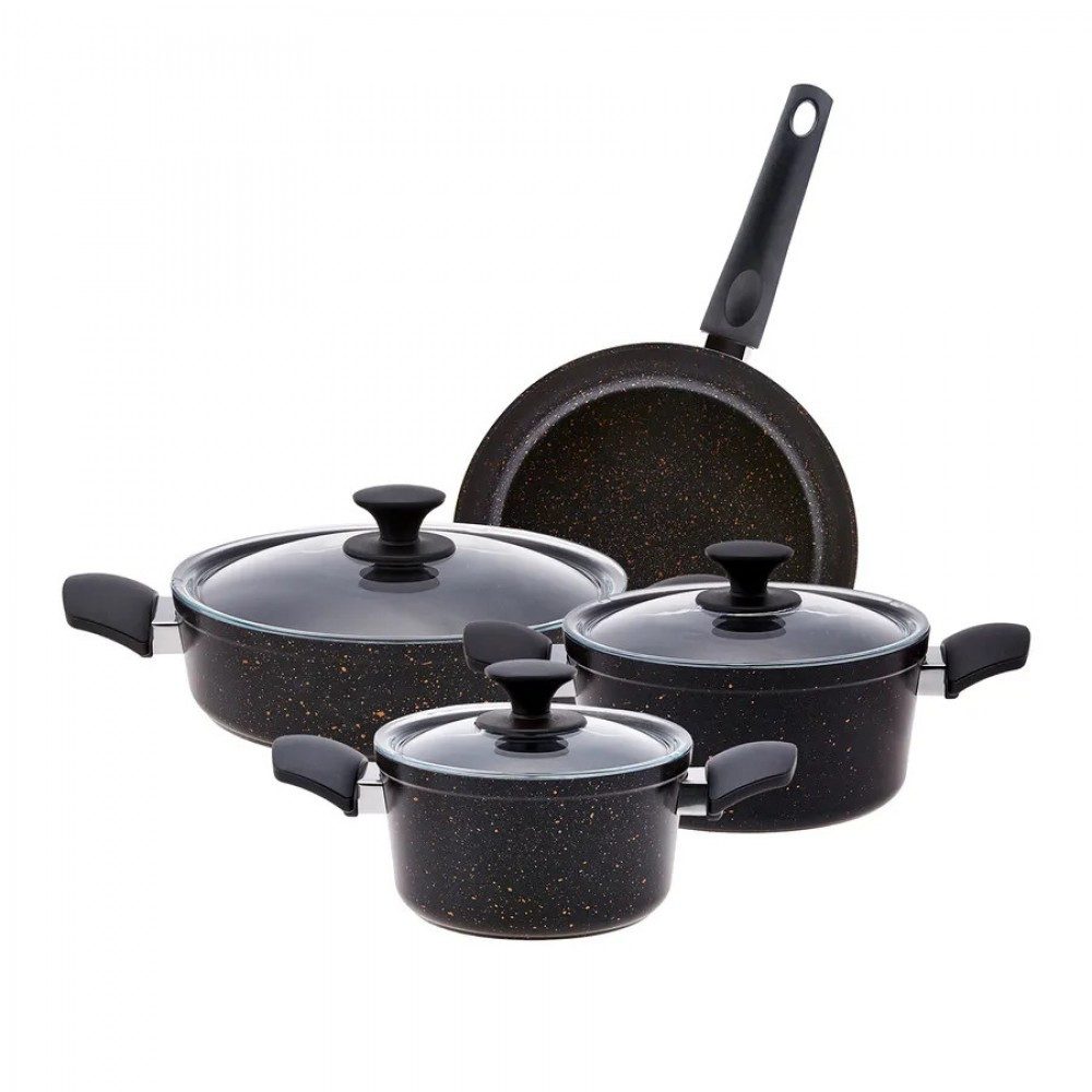 Topf-Set Karaca Biogranit Blackgold V1 7-teiliges Kochgeschirr Kochtopf Set