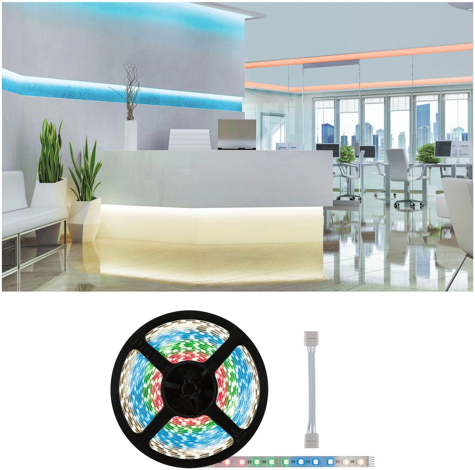 Paulmann LED-Streifen MaxLED Adapterkabel unbeschichtet RGBW+ 10m inkl. Einzelstripe 1-flammig, 72W 500lm/m, 500