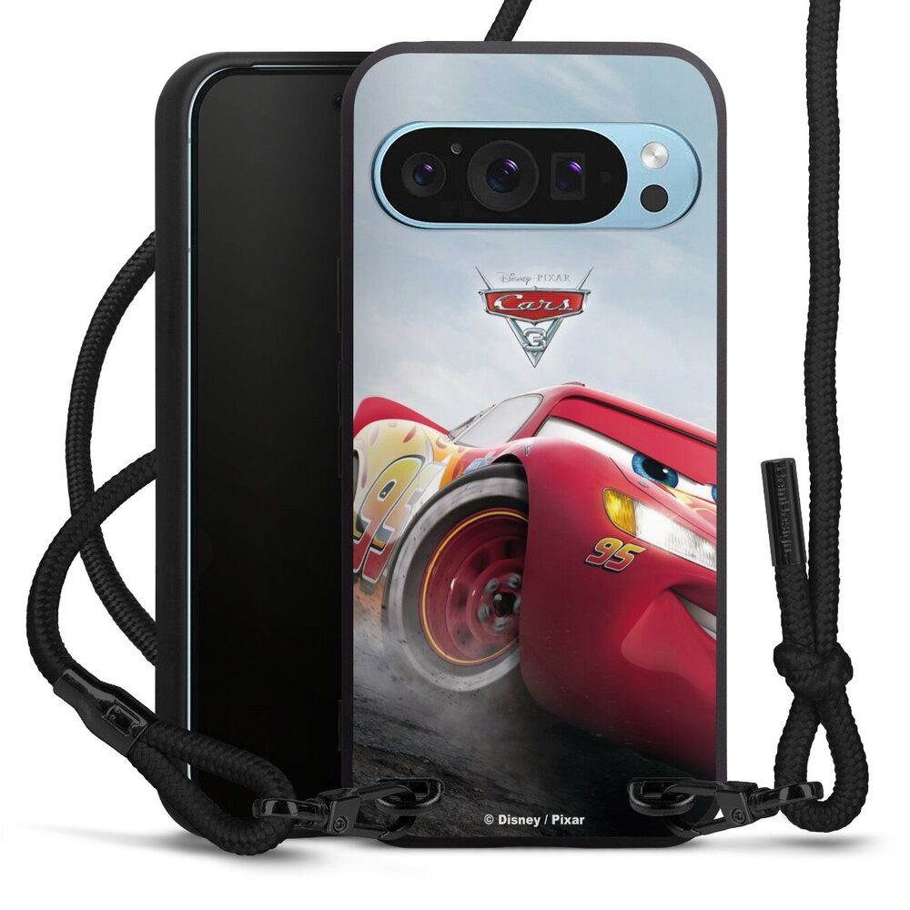 DeinDesign Handyhülle Lightning Mcqueen 95 Offizielles Lizenzprodukt Cars, Google Pixel 9 Premium Handykette Hülle mit Band Case zum Umhängen