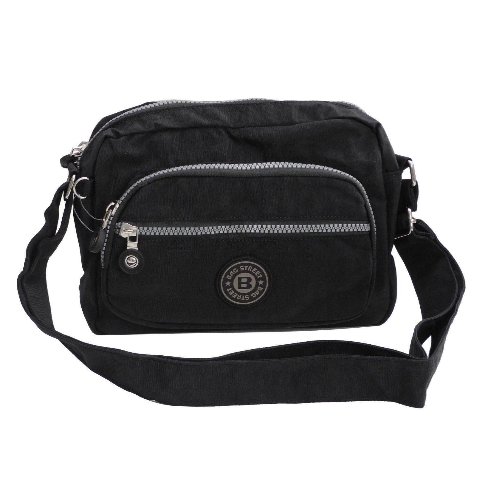 BAG STREET Umhängetasche Bag Street - Crossbody Bag Stofftasche Umhängetasche Auswahl Schwarz