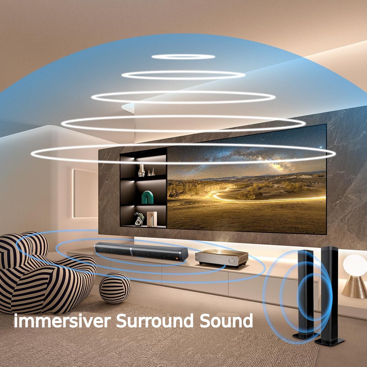 ibettertec Soundbar, Teilbare 2-in-1 Soundbar, mit Bluetooth-Verbindung Speaker Soundbar Stereo (Bluetooth Speaker Soundbar Stereo)