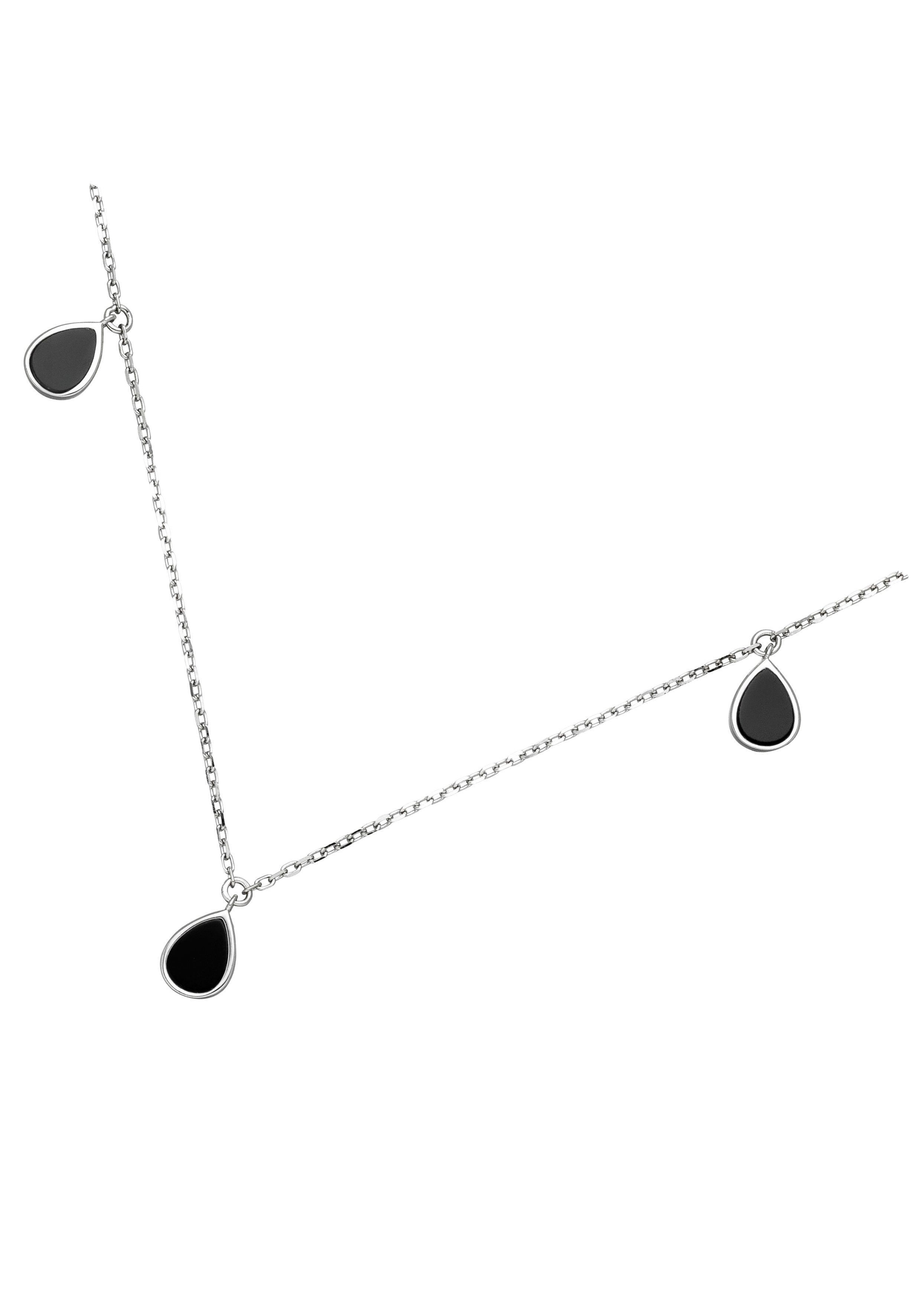JOBO Kette mit Anhänger 5 Onyx Tropfen,...
