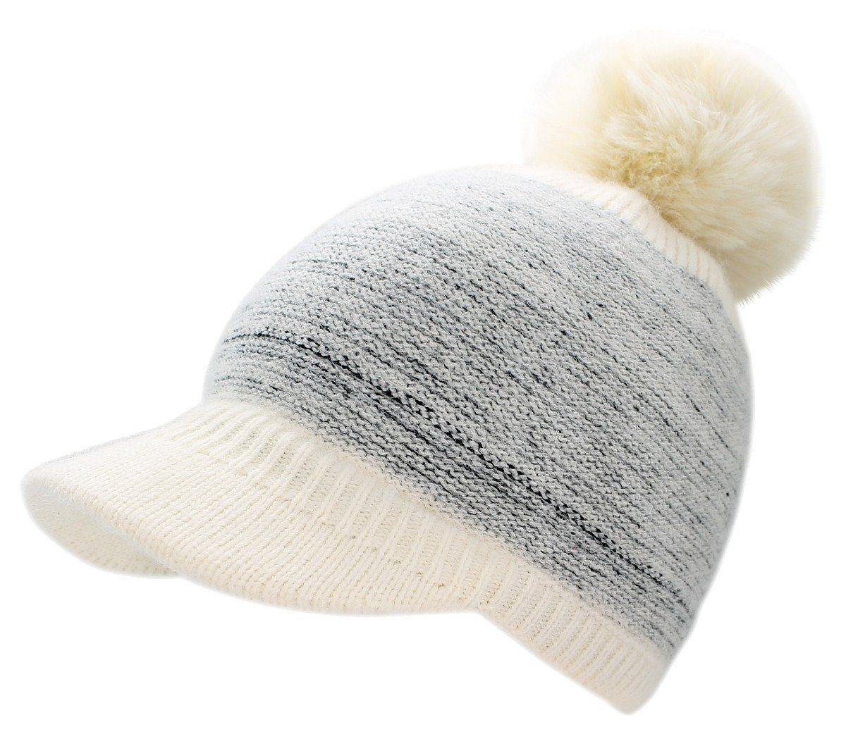 dy_mode Strickmütze Damen Schirmmütze Gefüttert zweifarbige günstig online kaufen