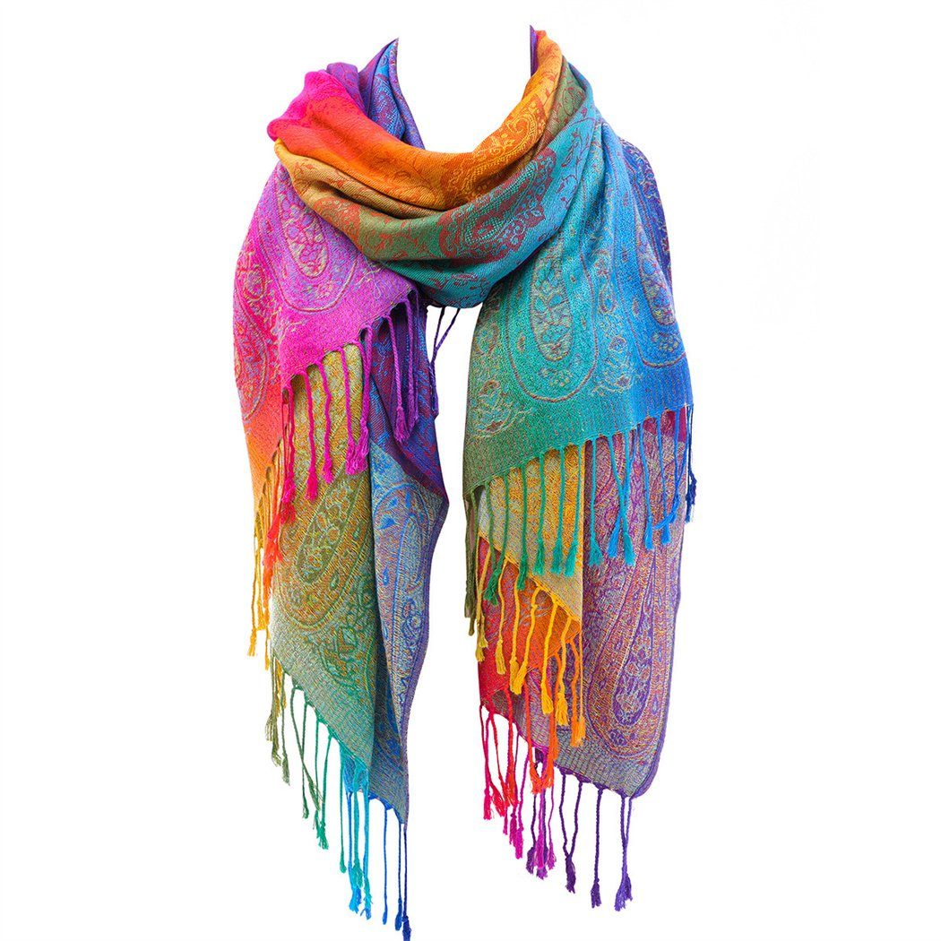 DAYUT Modeschal Gestrickter Schal für Damen, weich und bequem,  Regenbogenfarben, (1-St)