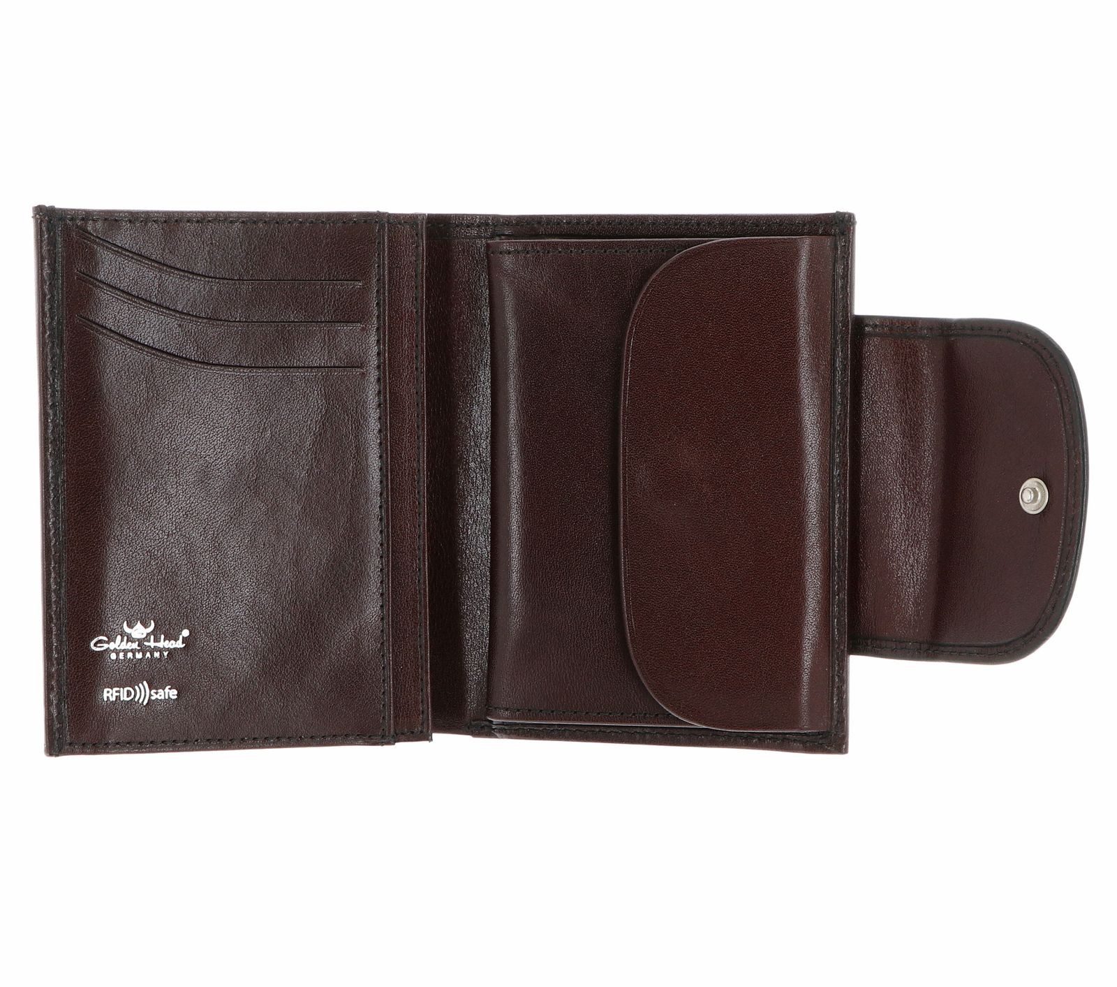 Golden Head Geldbörse Kombischeintasche mit Riegel 1237, aus echtem Rindsleder mit RFID-Blocker Schutz
