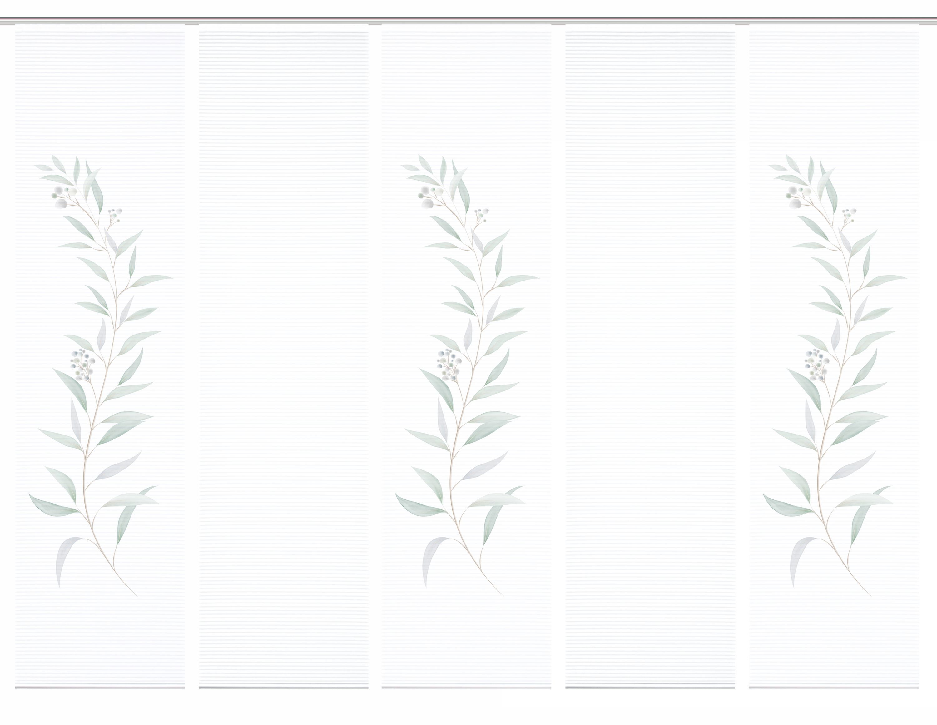 HOME in green Schiebegardine HIG CELSO Schiebegardine rec. Polyester, 245x60 cm, 3D- Pflanzenranke (5 St), Polyester (recycelt) Polyester