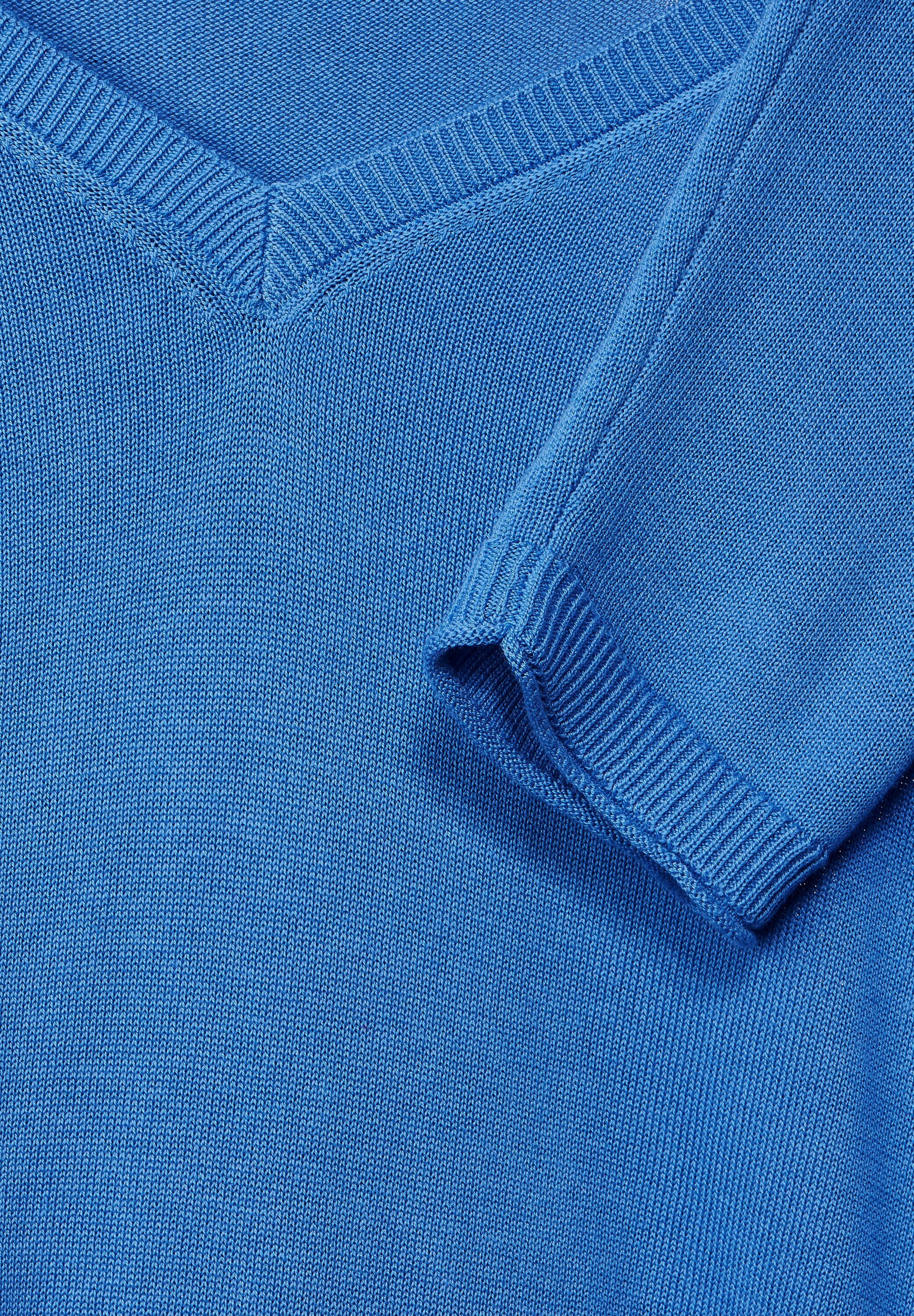 mit V-Ausschnitt femininem campanula blue V-Ausschnitt-Pullover Cecil