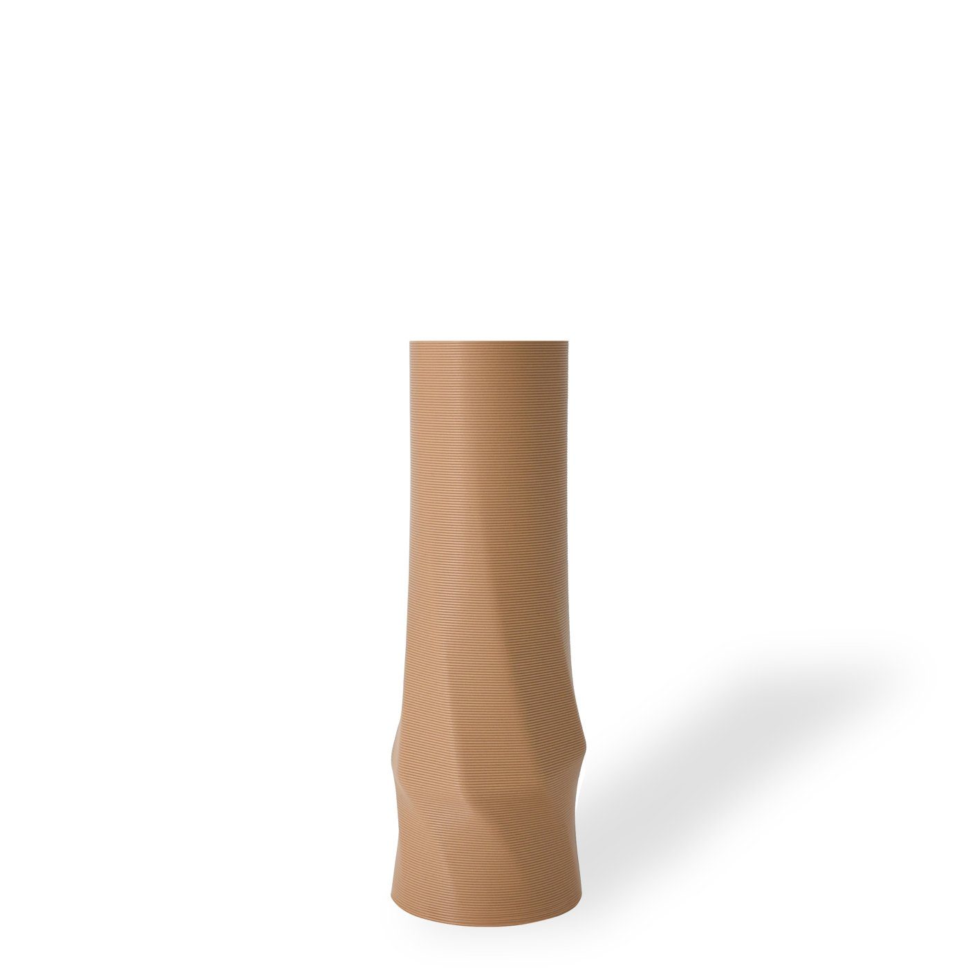 Shapes - Decorations Dekovase the vase - circle (basic), 3D Vasen, viele Farben, 100% 3D-Druck (Einzelmodell, 1 Vase), Wasserdicht; Leichte Struktur innerhalb des Materials (Rillung) Erdnussbraun