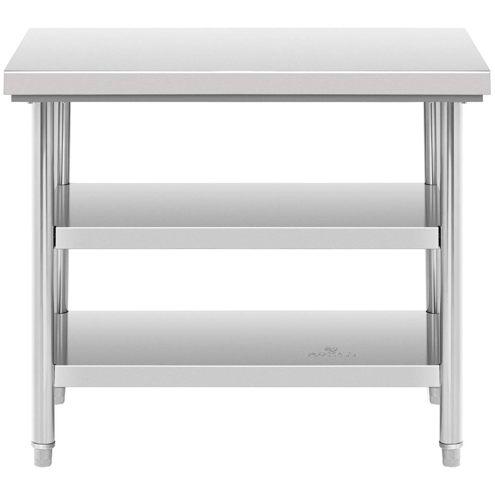 Royal Catering Arbeitstisch 100 x 70 cm Edelstahltisch 500 kg Edelstahl Zerlegetisch 3 Ebenen, verschiedene Größen – Bild 4 von 5